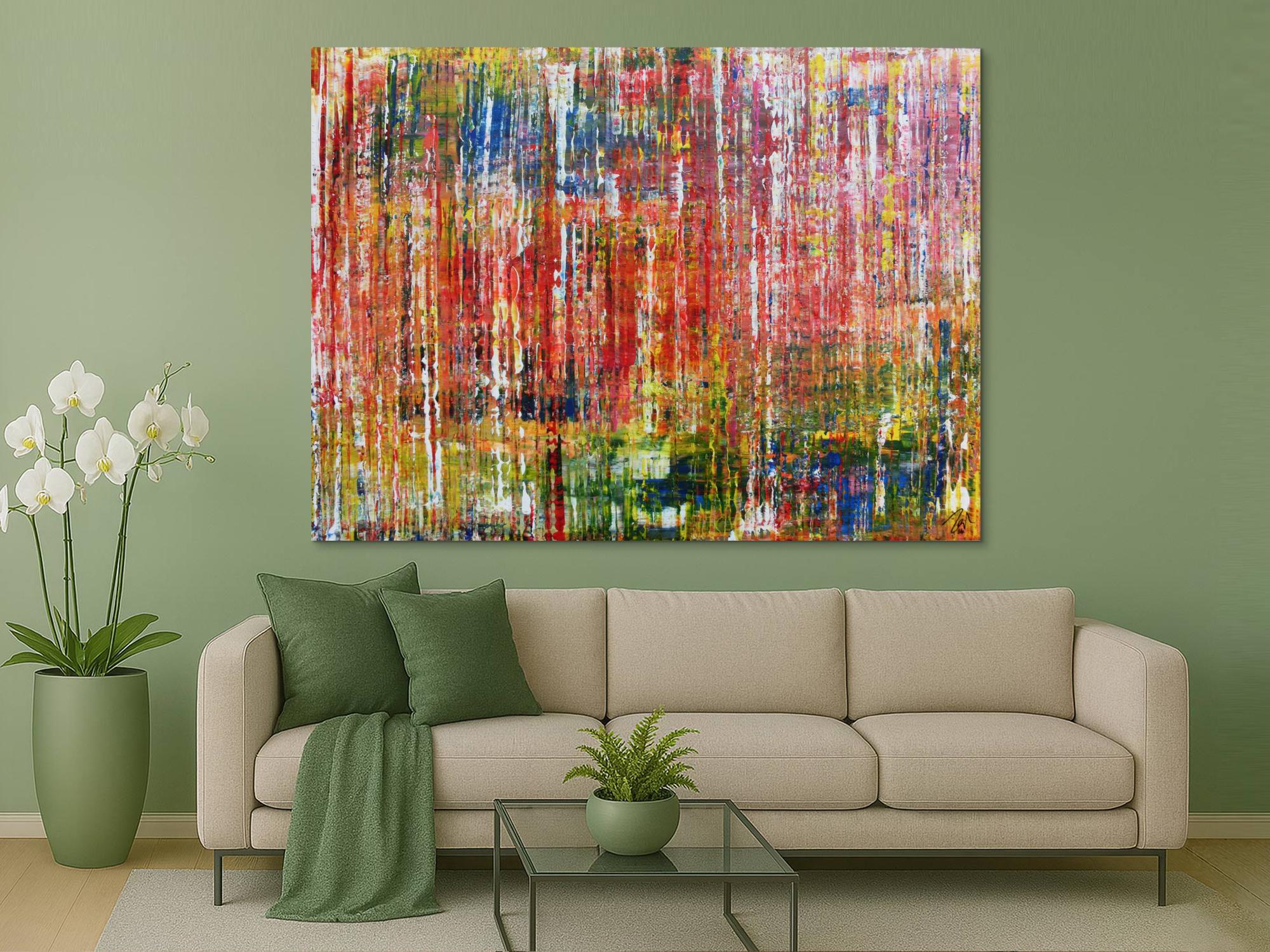 Buntes abstraktes Acrylbild sehr groß modern und zeitgenössisch