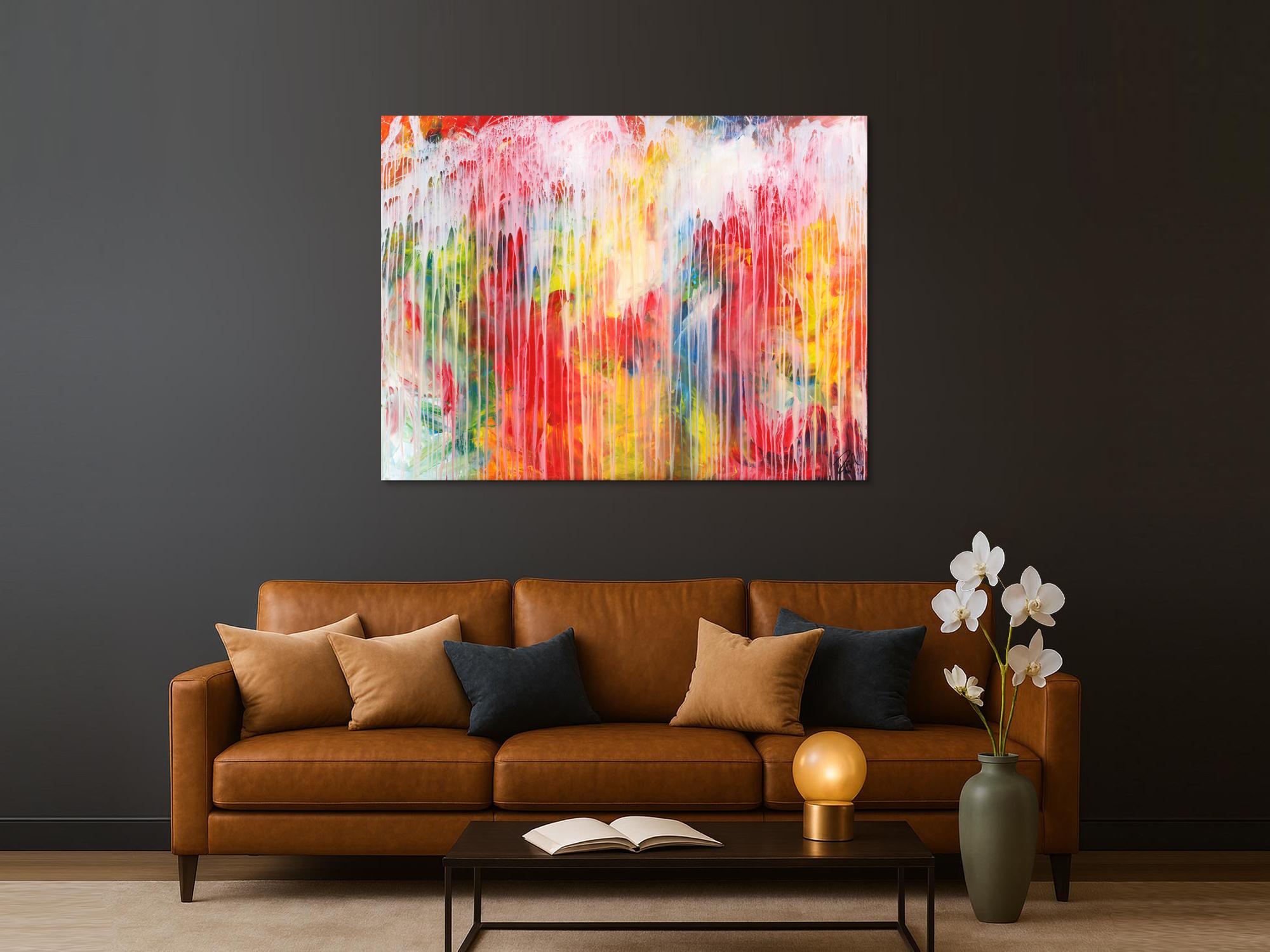 Modernes abstraktes Acrylbild modern mit sehr vielen Farben