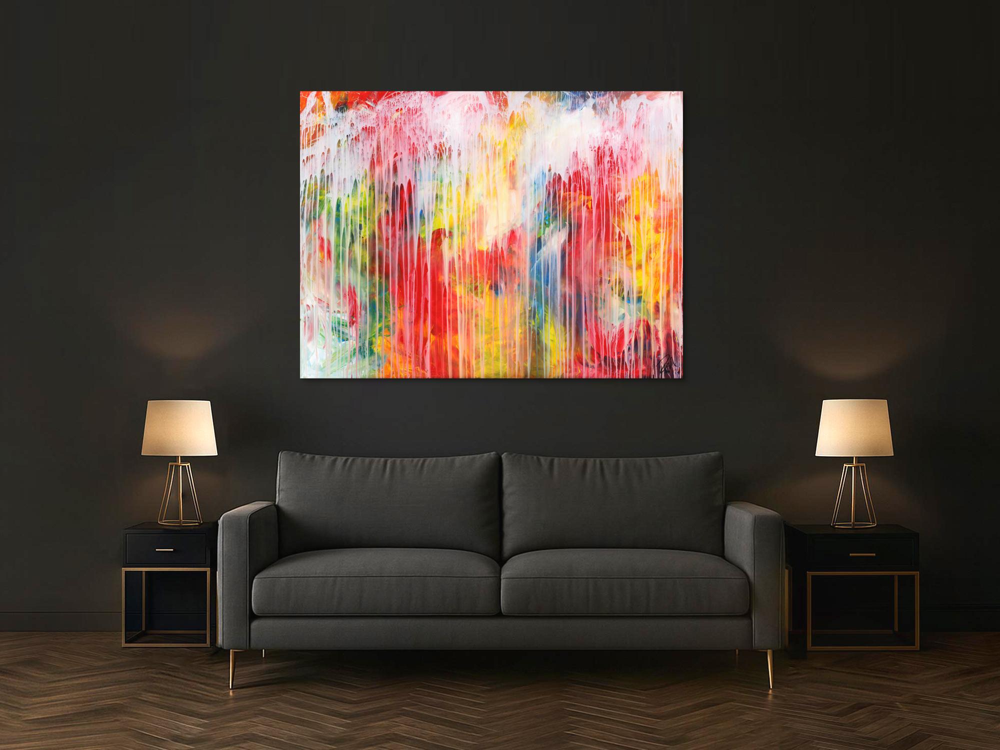 Modernes abstraktes Acrylbild modern mit sehr vielen Farben