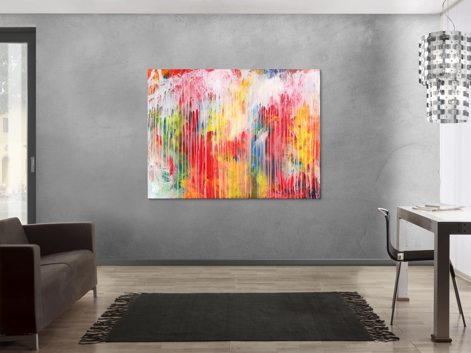 Modernes abstraktes Acrylbild modern mit sehr vielen Farben