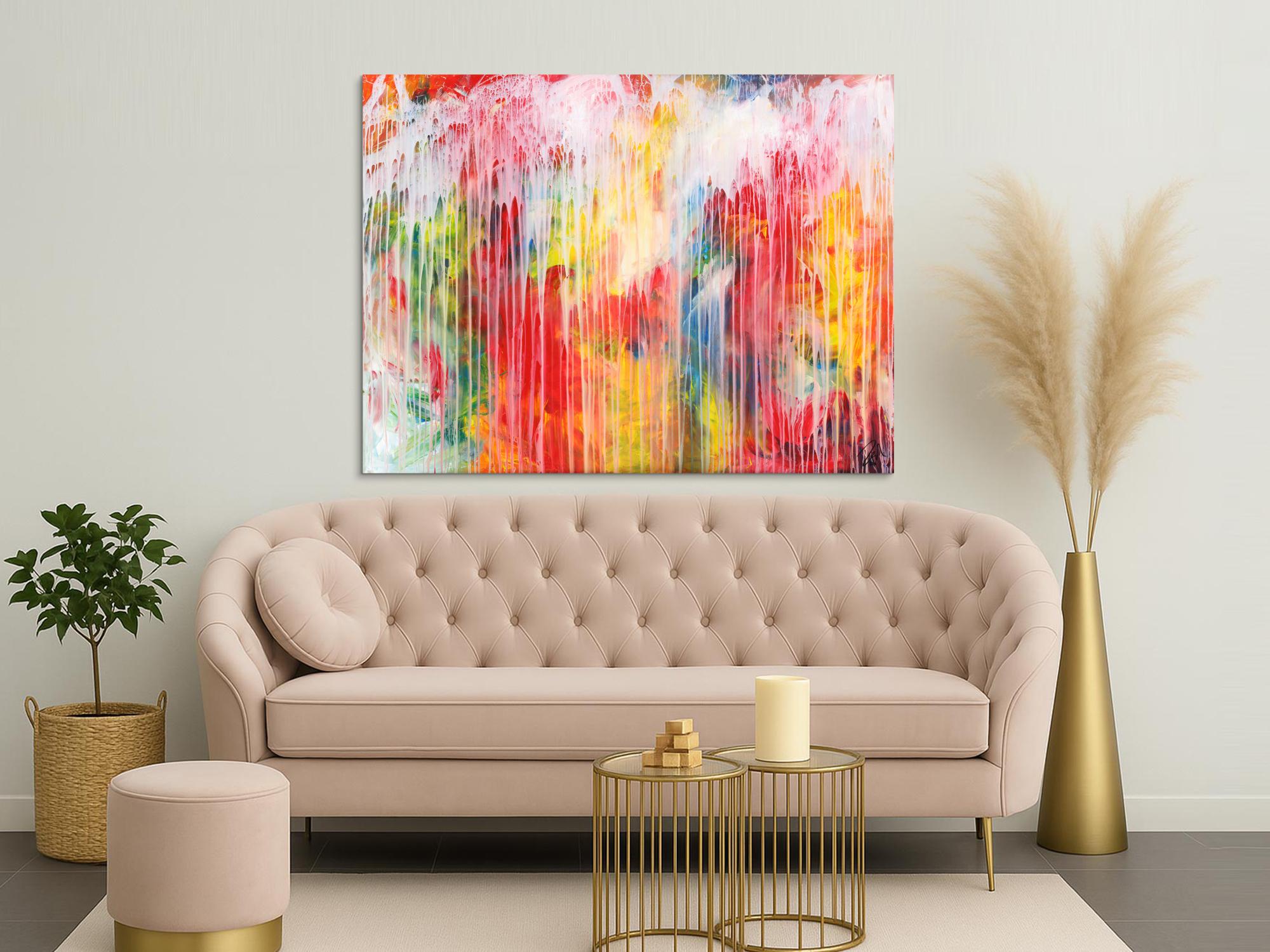 Modernes abstraktes Acrylbild modern mit sehr vielen Farben