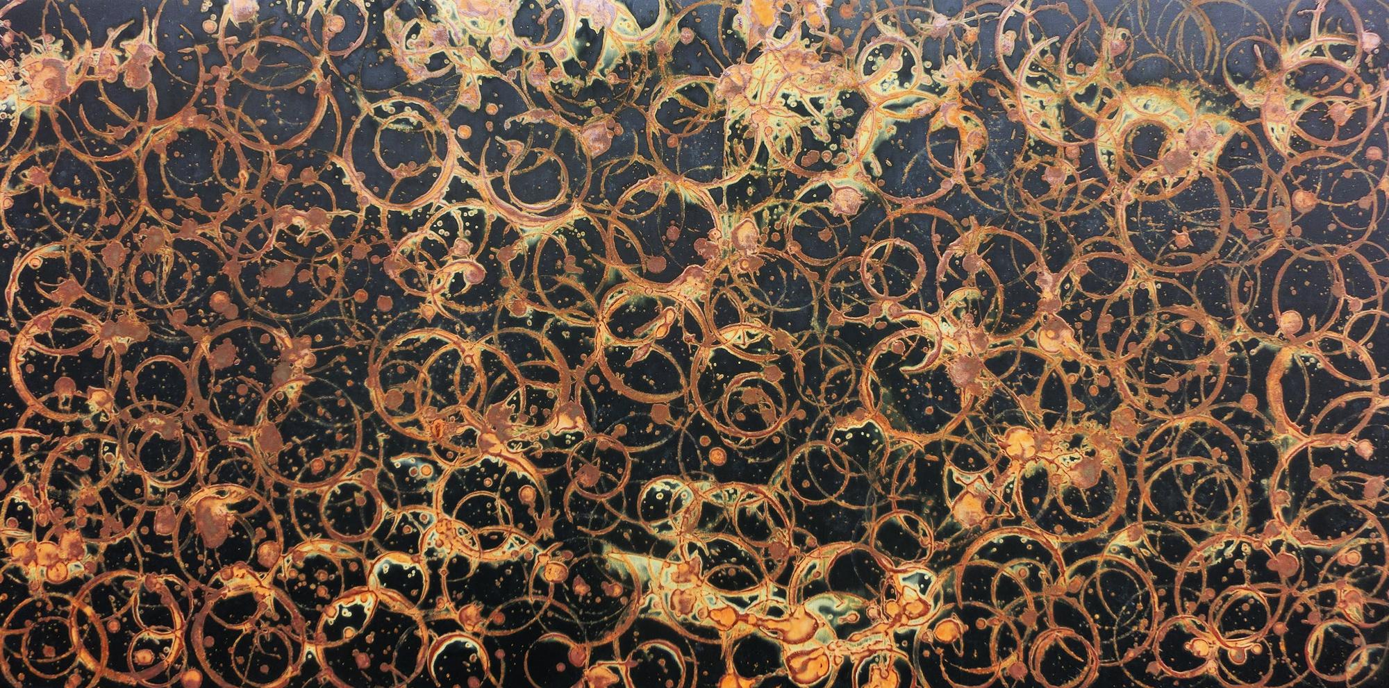 Modernes Acrylgemälde aus echtem Rost abstrakt