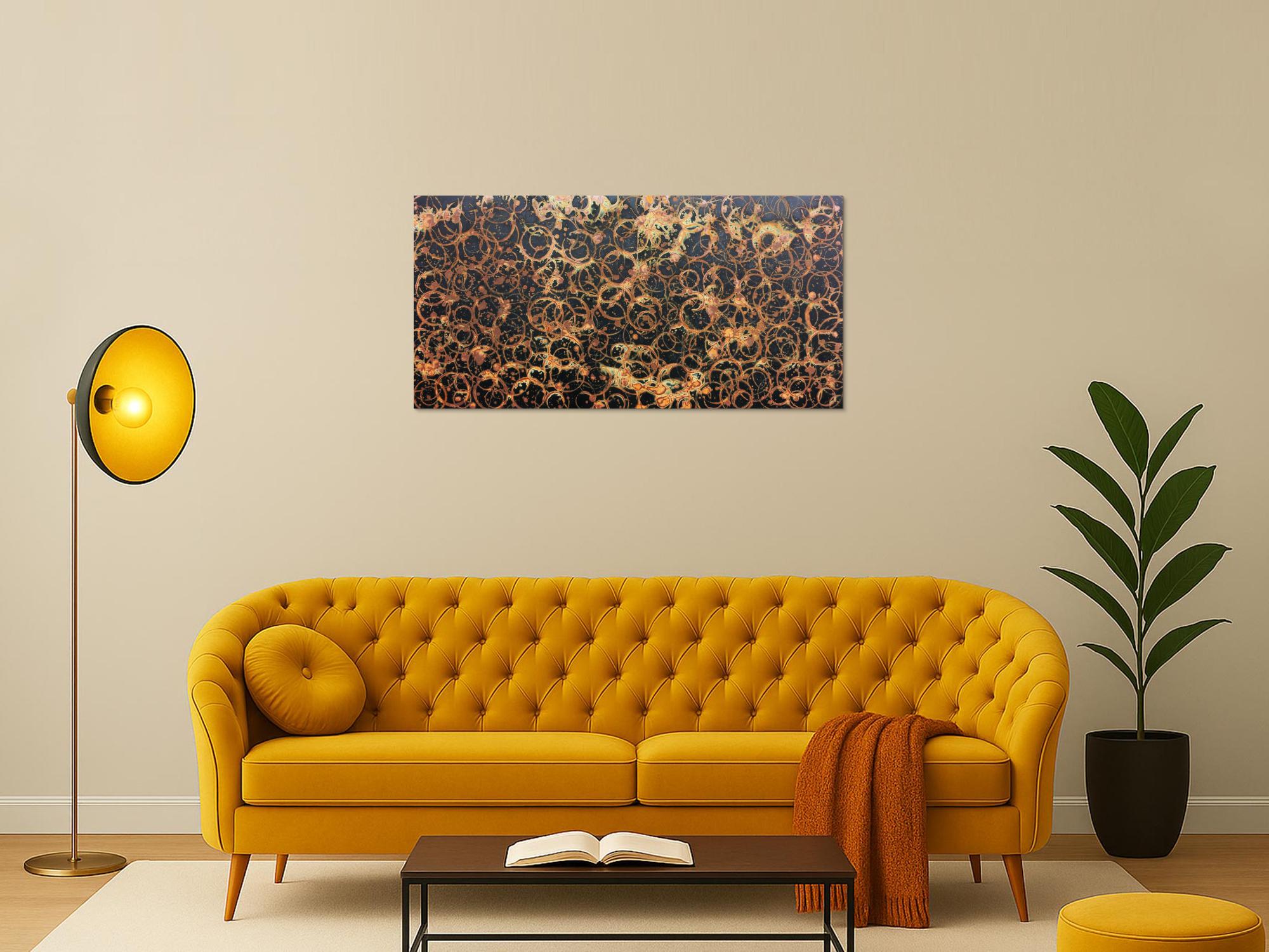 Modernes Acrylgemälde aus echtem Rost abstrakt