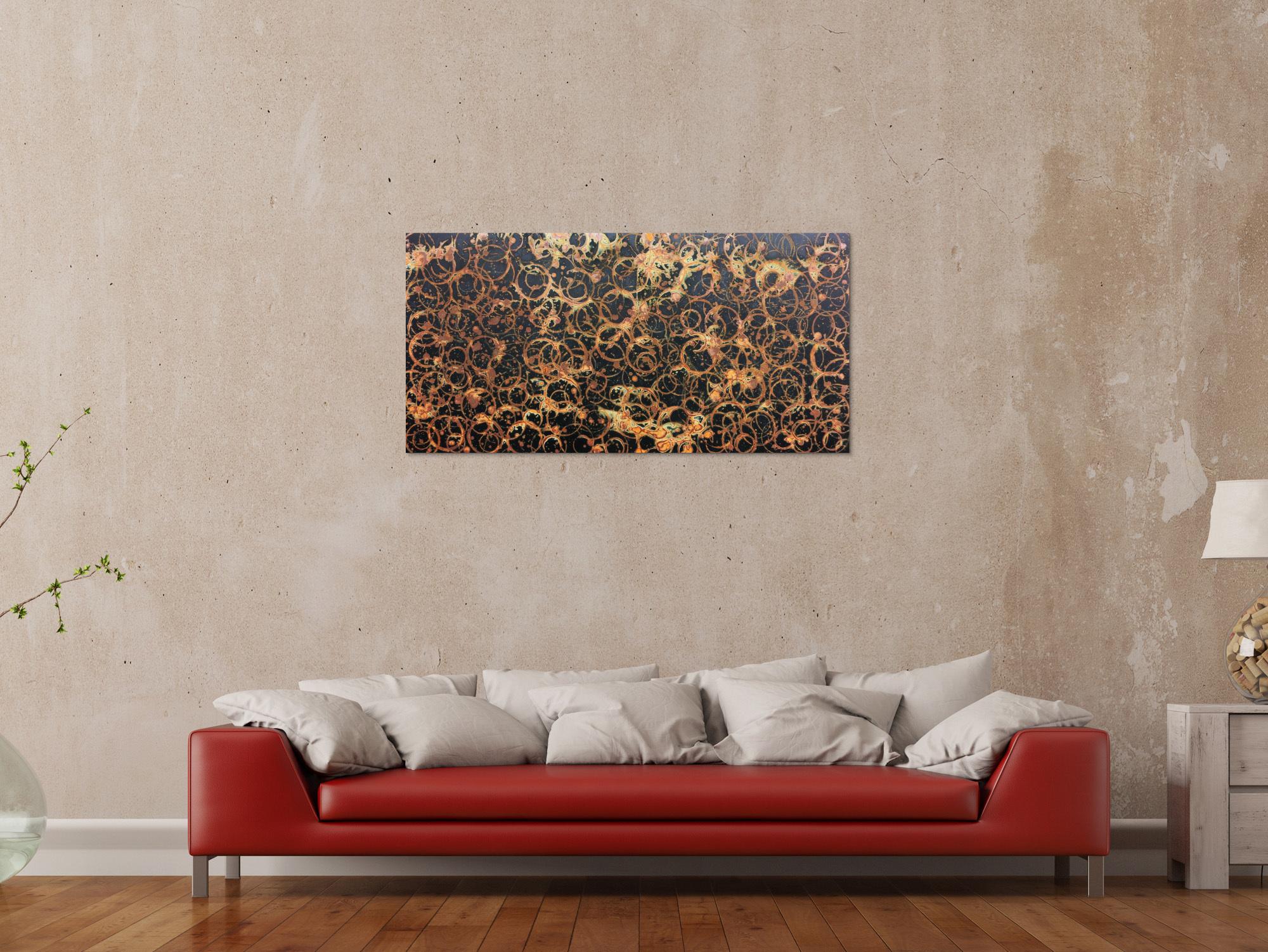 Modernes Acrylgemälde aus echtem Rost abstrakt
