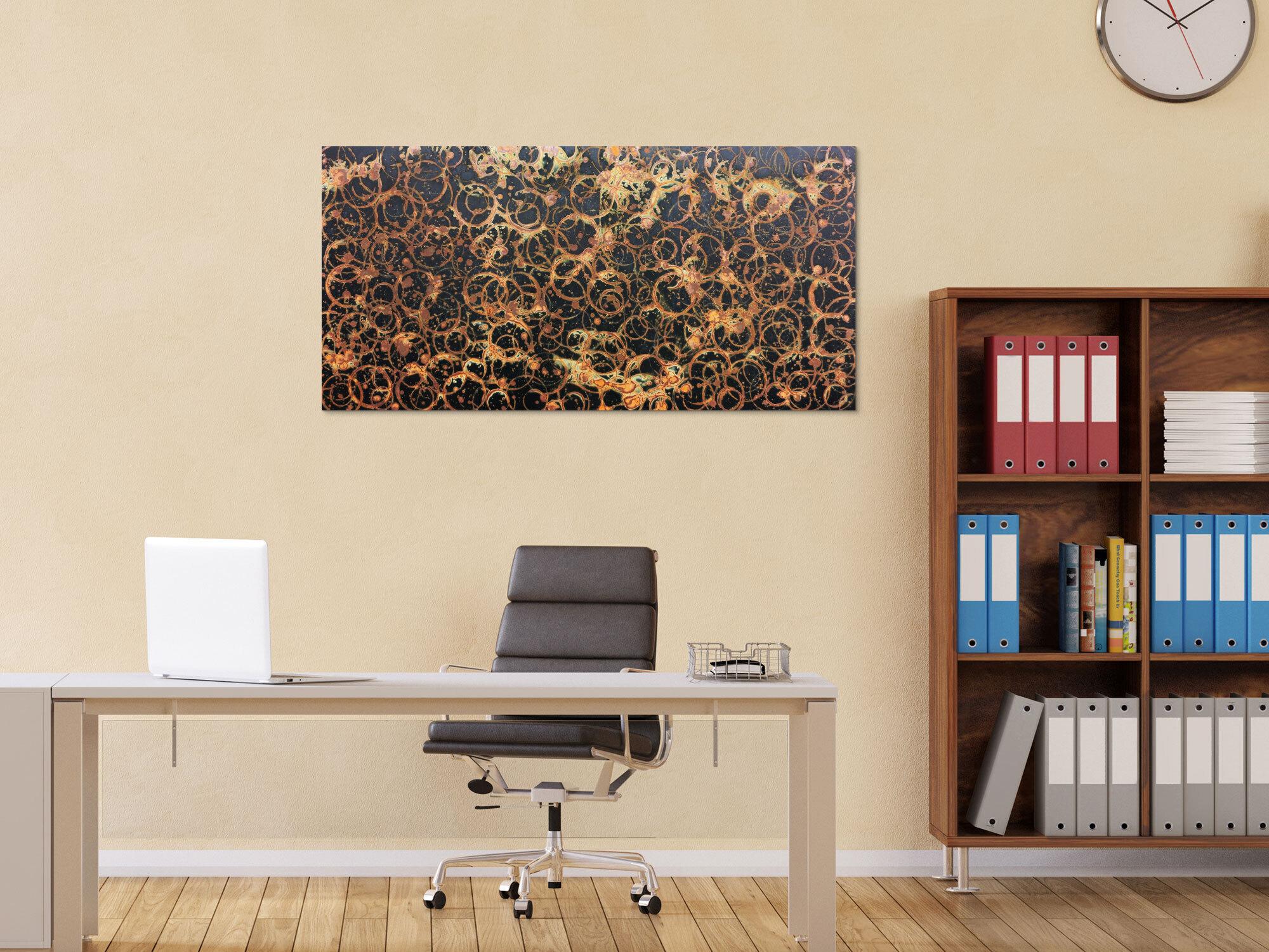 Modernes Acrylgemälde aus echtem Rost abstrakt