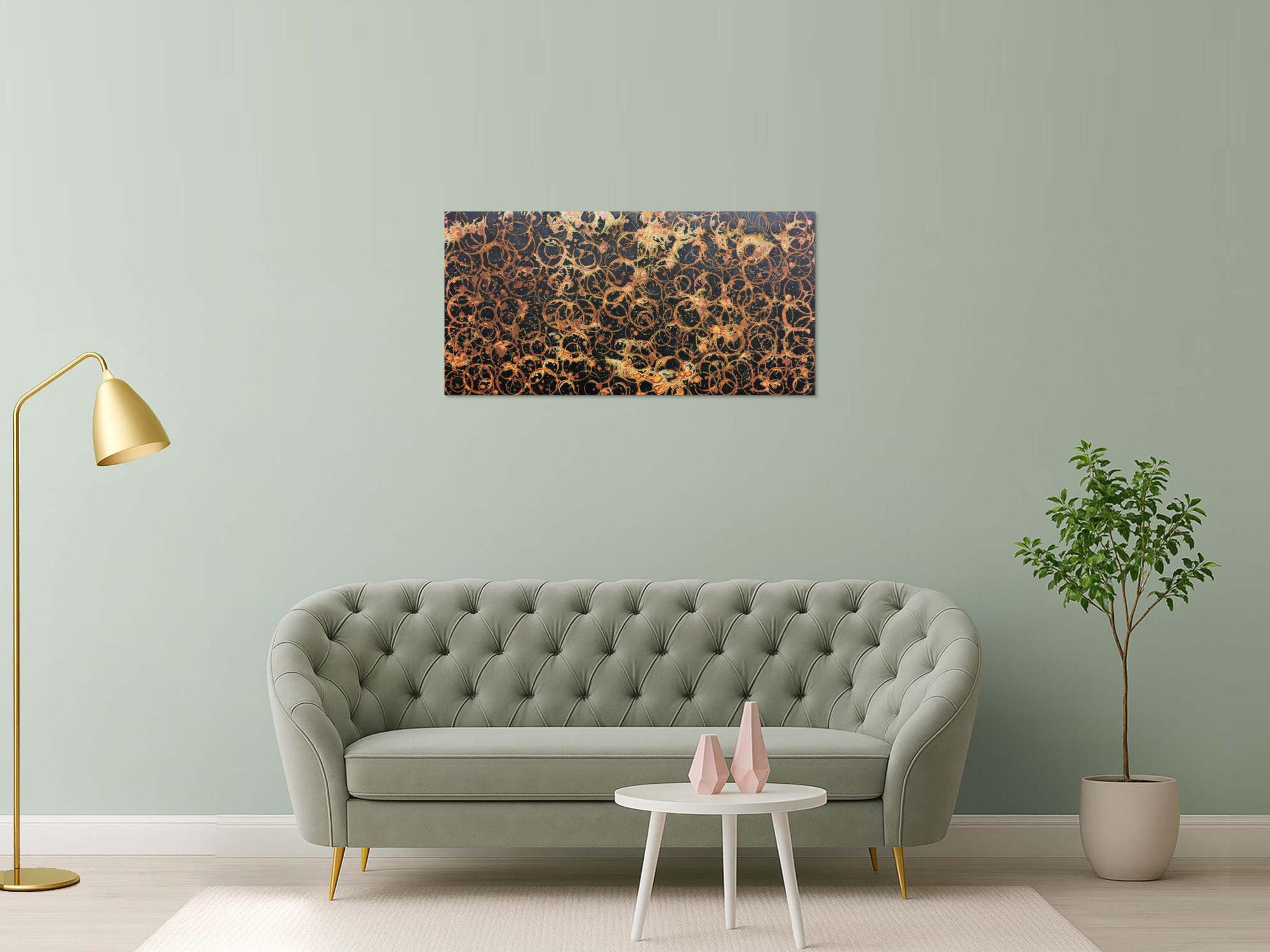 Modernes Acrylgemälde aus echtem Rost abstrakt