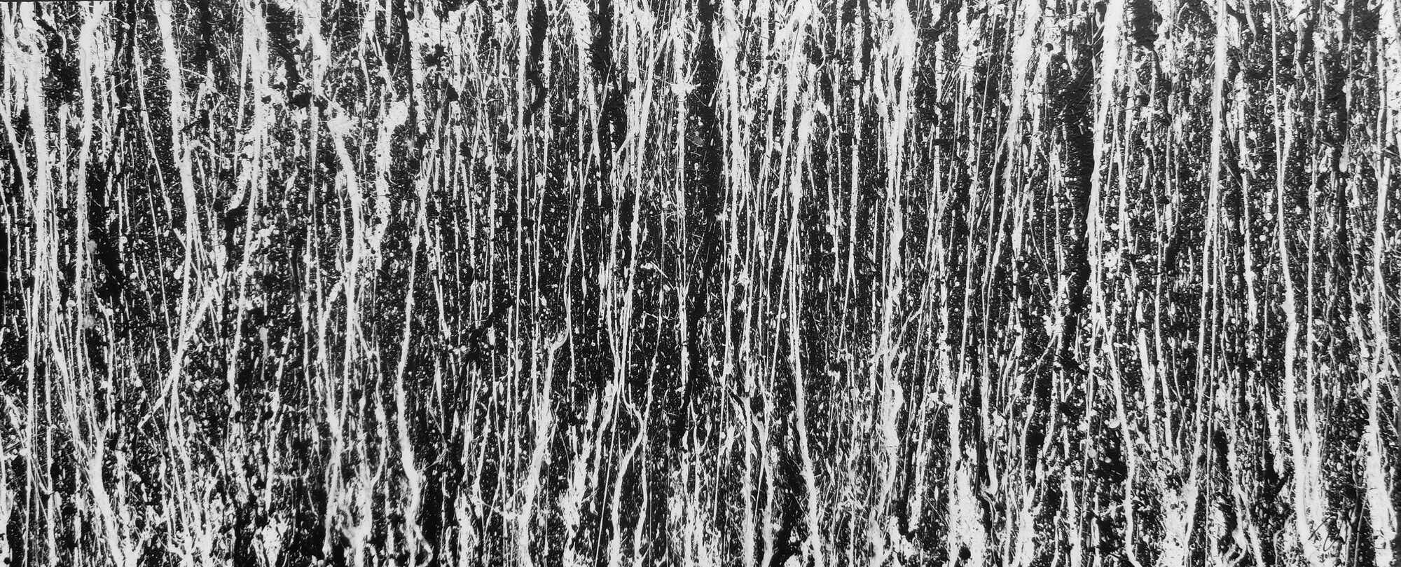 Abstraktes Acrylgemälde modern schwarz weiße Streifen