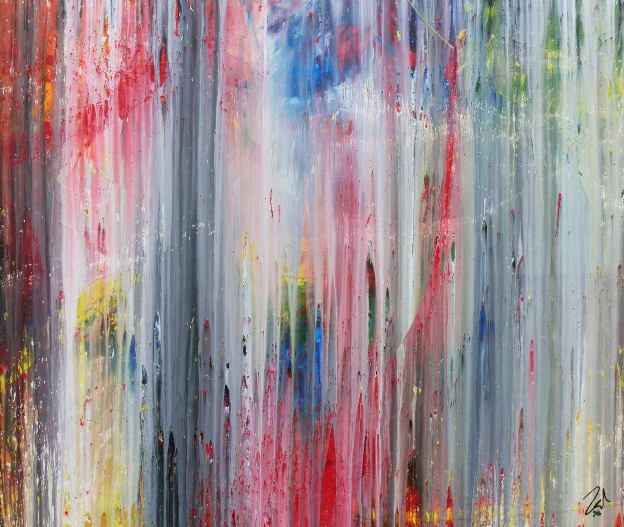 Abstraktes Acrylbild modern schlicht helle Farben