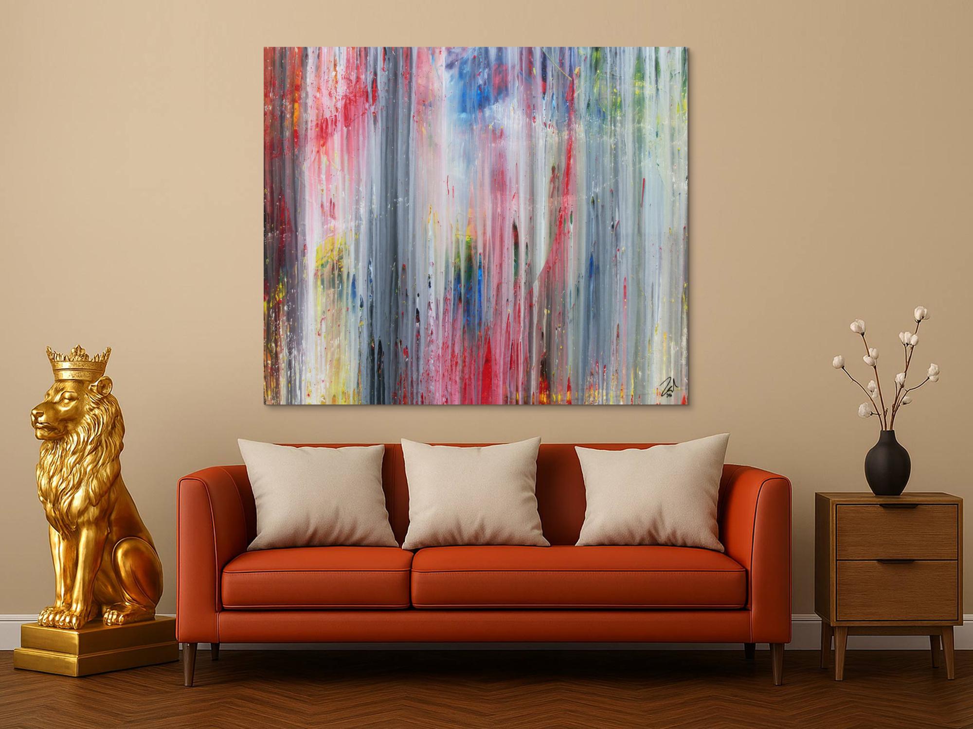 Abstraktes Acrylbild modern schlicht helle Farben