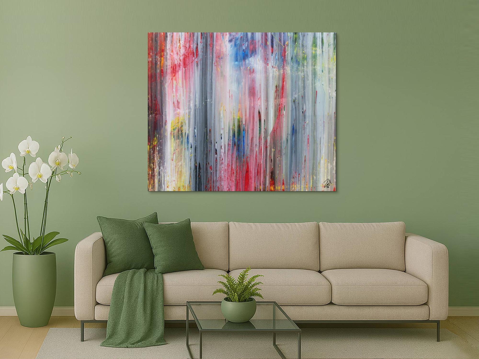 Abstraktes Acrylbild modern schlicht helle Farben