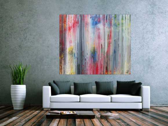 Abstraktes Acrylbild modern schlicht helle Farben