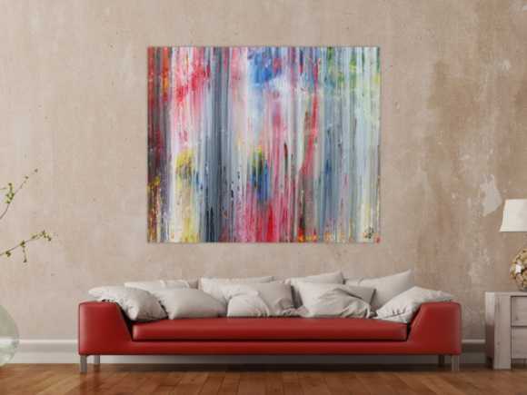 Abstraktes Acrylbild modern schlicht helle Farben