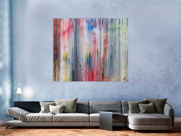 Abstraktes Acrylbild modern schlicht helle Farben