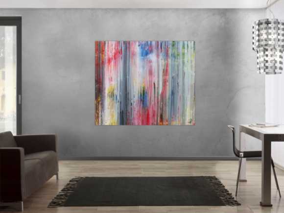 Abstraktes Acrylbild modern schlicht helle Farben