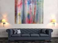 Abstraktes Acrylbild modern schlicht helle Farben