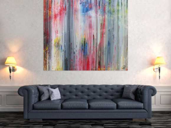 Abstraktes Acrylbild modern schlicht helle Farben