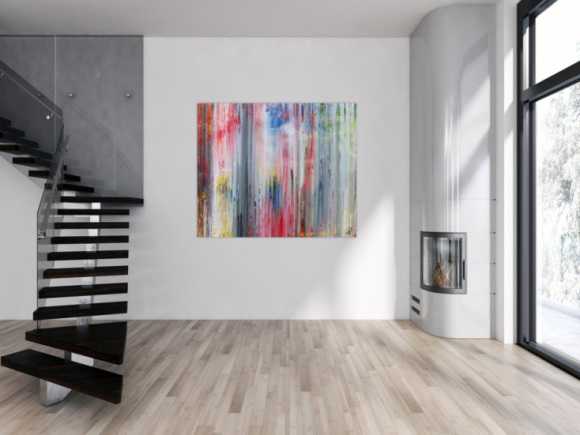 Abstraktes Acrylbild modern schlicht helle Farben