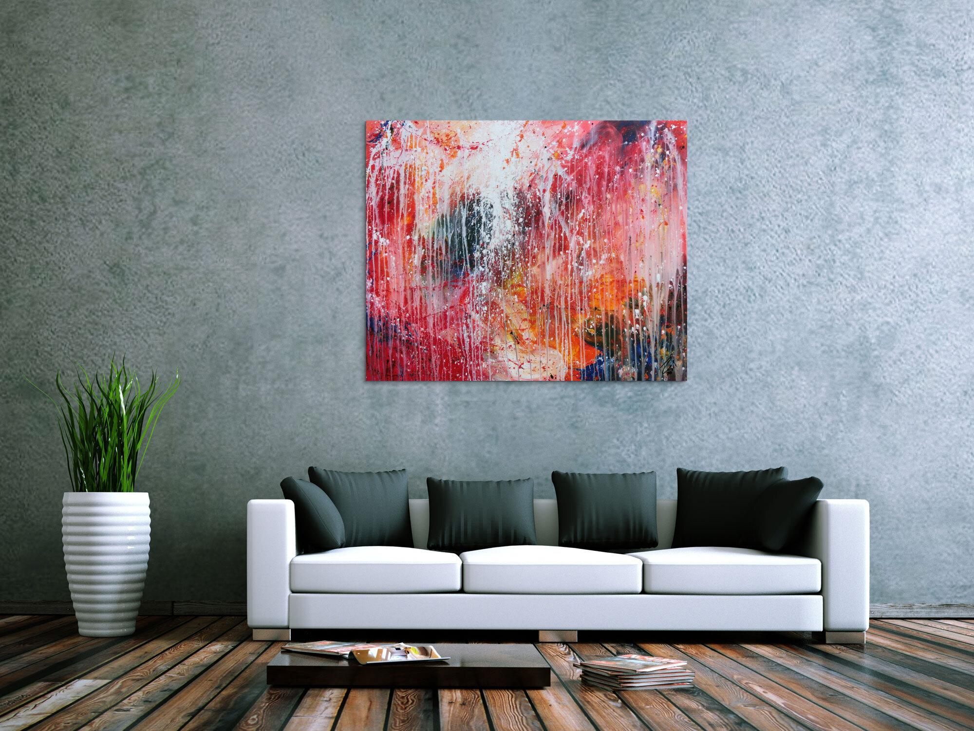 Buntes Acrylbild abstrakt sehr modern viele Farben zeitgenössisch