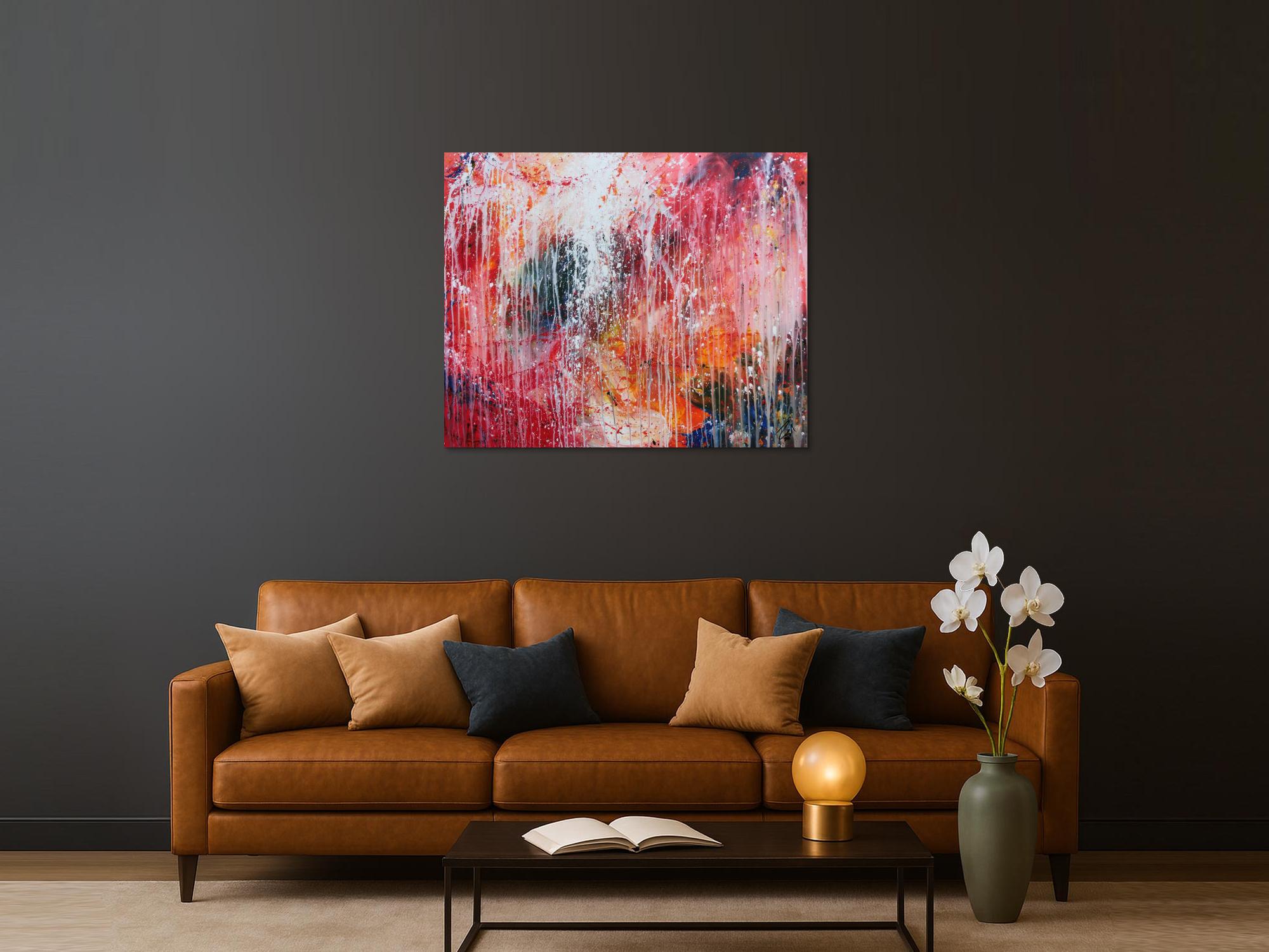 Buntes Acrylbild abstrakt sehr modern viele Farben zeitgenössisch