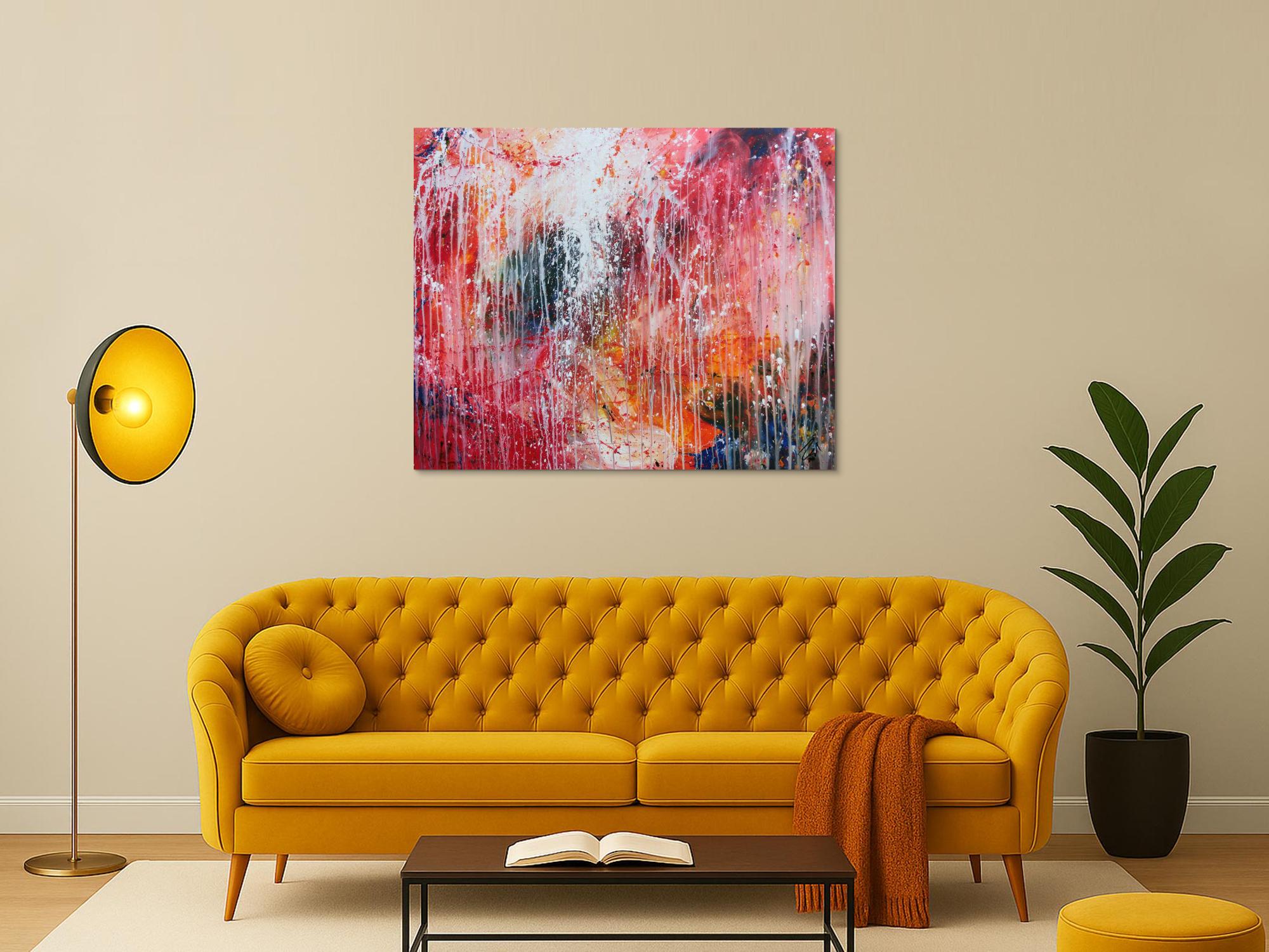 Buntes Acrylbild abstrakt sehr modern viele Farben zeitgenössisch