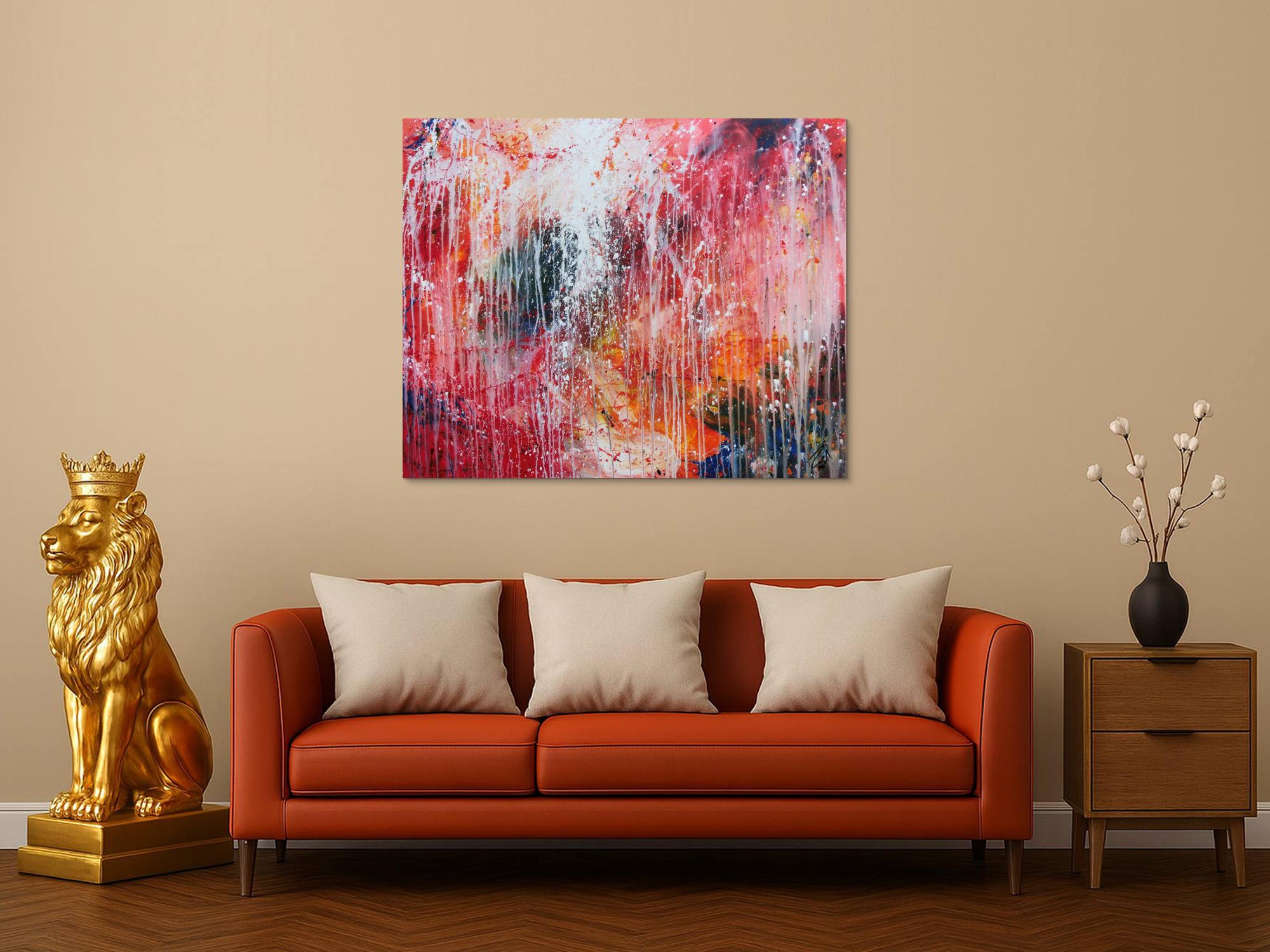 Buntes Acrylbild abstrakt sehr modern viele Farben zeitgenössisch