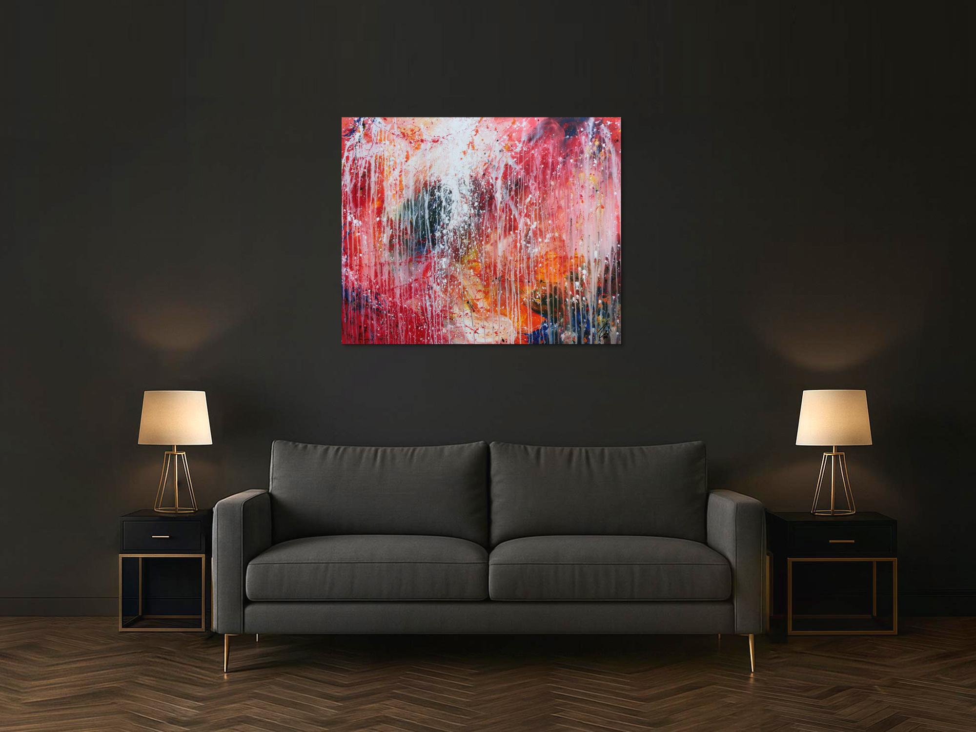 Buntes Acrylbild abstrakt sehr modern viele Farben zeitgenössisch