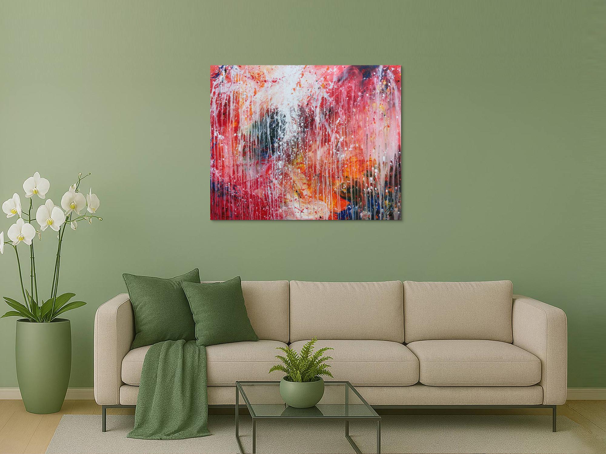 Buntes Acrylbild abstrakt sehr modern viele Farben zeitgenössisch