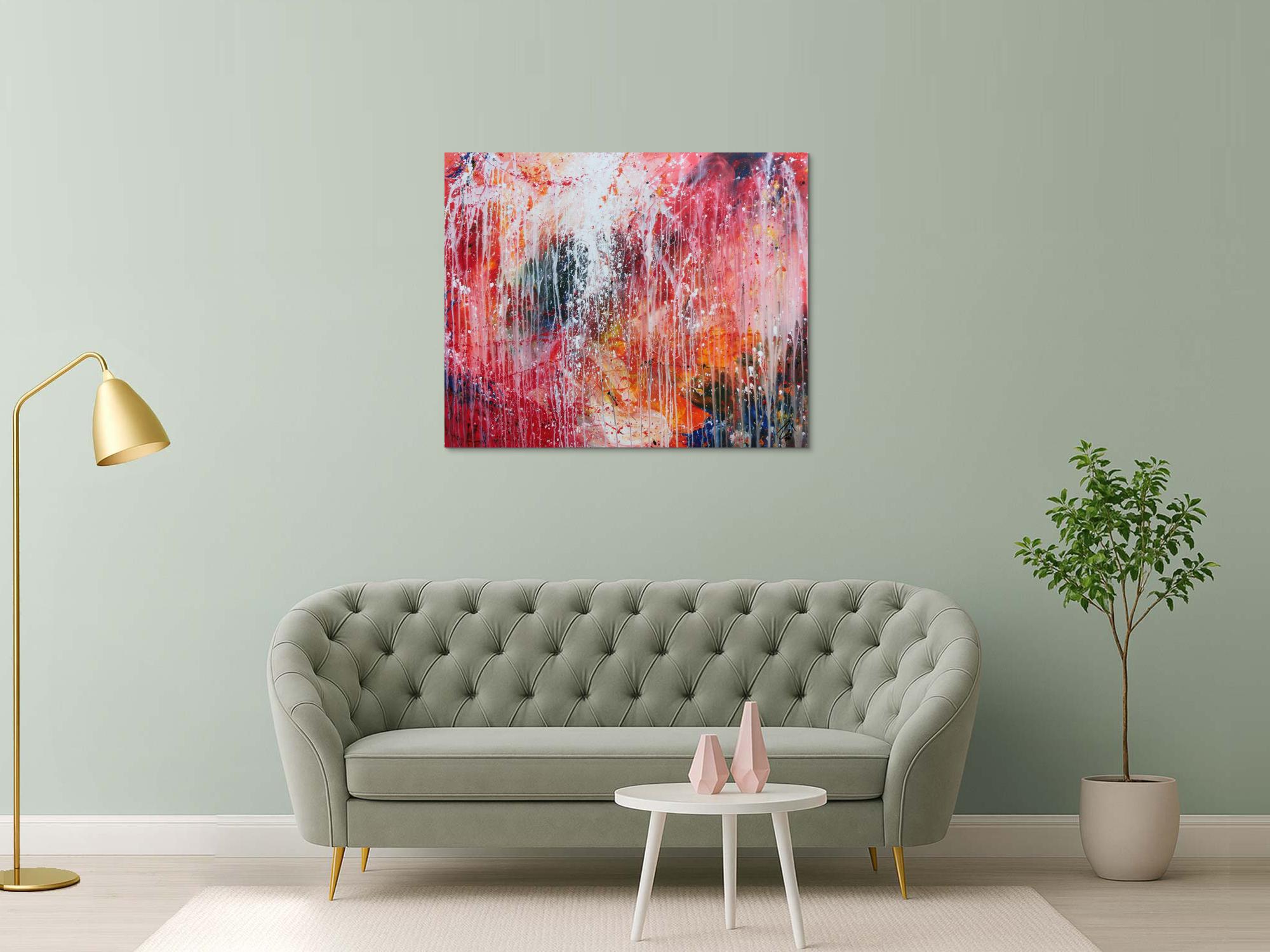 Buntes Acrylbild abstrakt sehr modern viele Farben zeitgenössisch