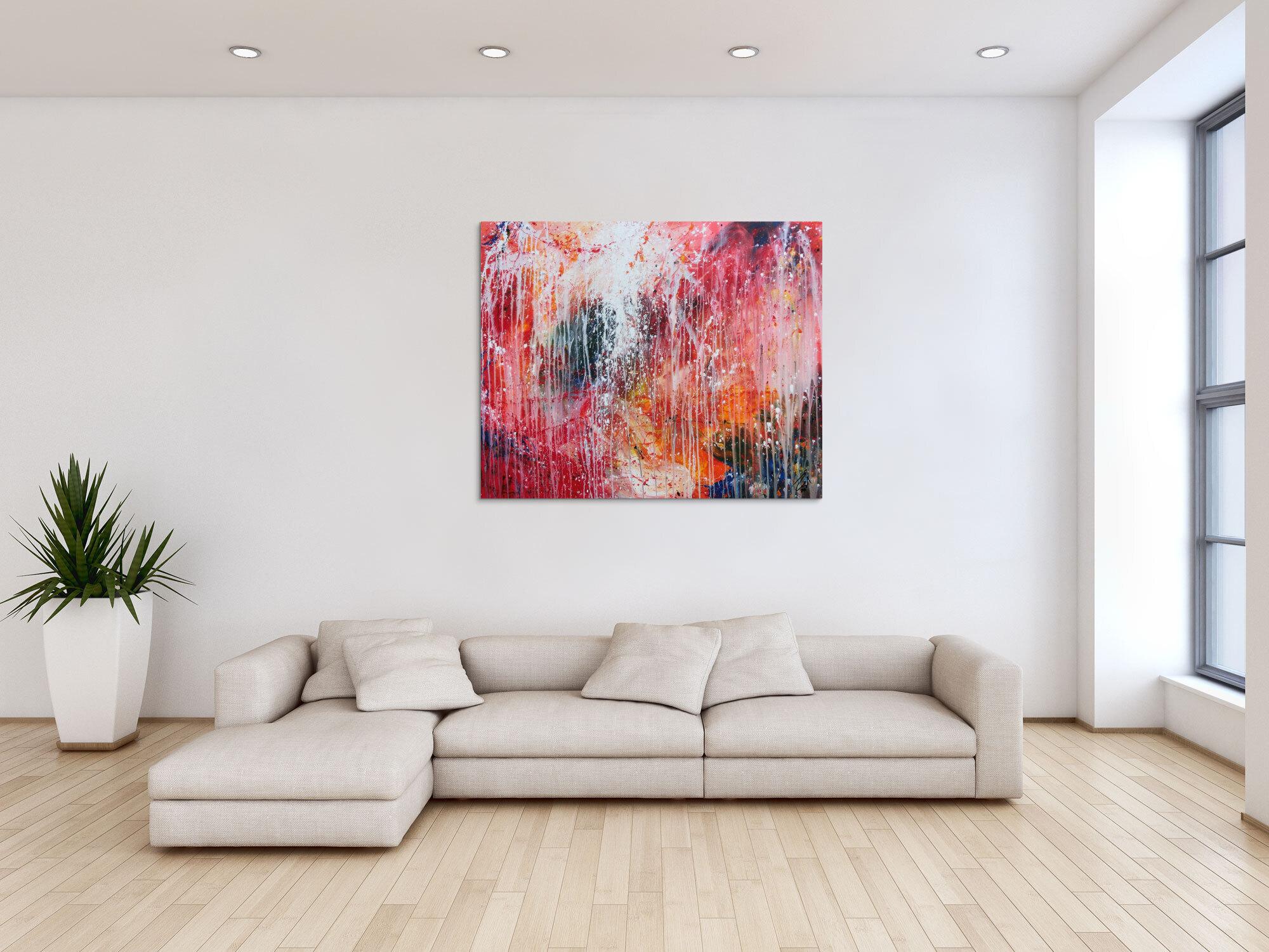 Buntes Acrylbild abstrakt sehr modern viele Farben zeitgenössisch