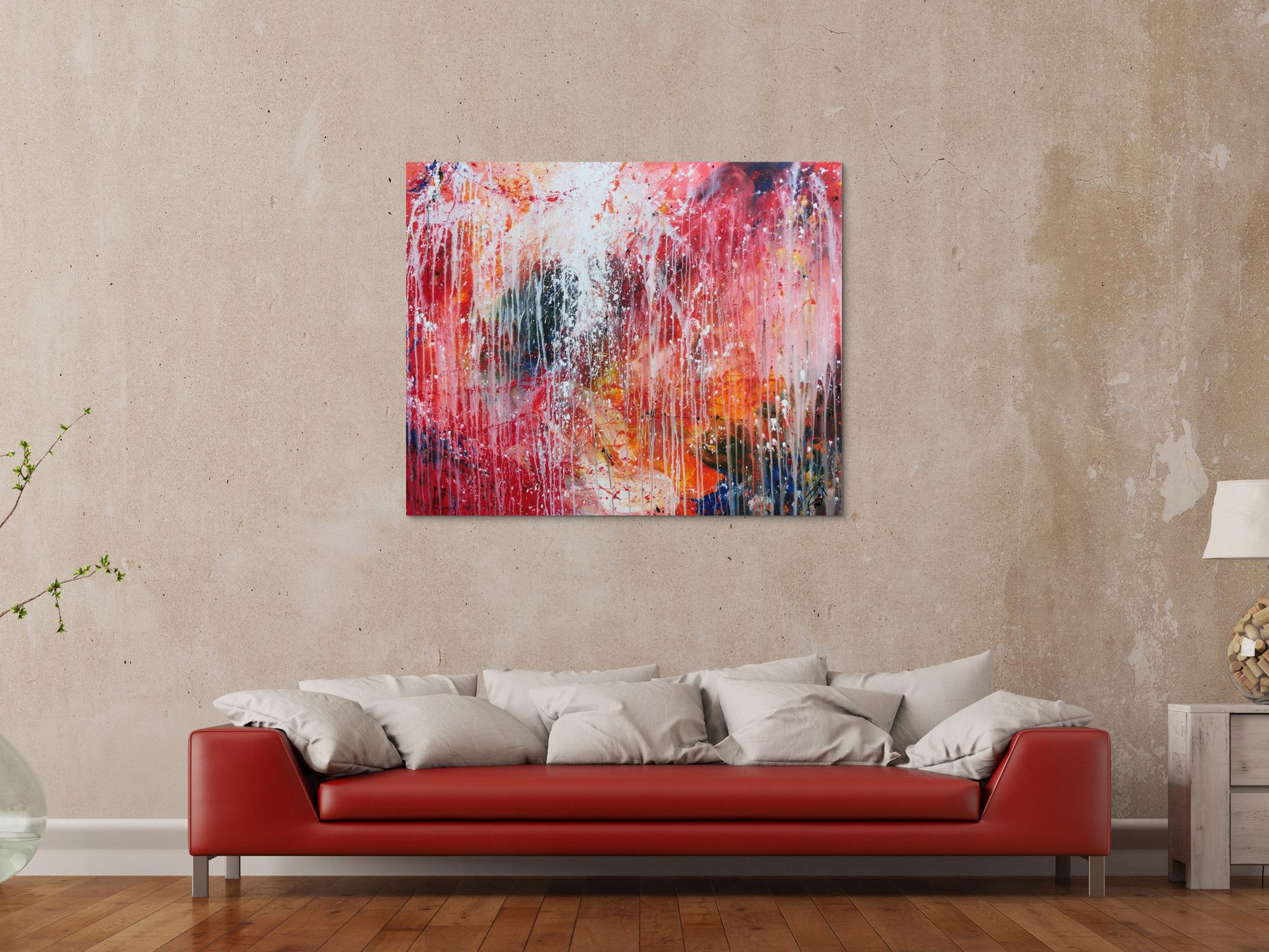 Buntes Acrylbild abstrakt sehr modern viele Farben zeitgenössisch