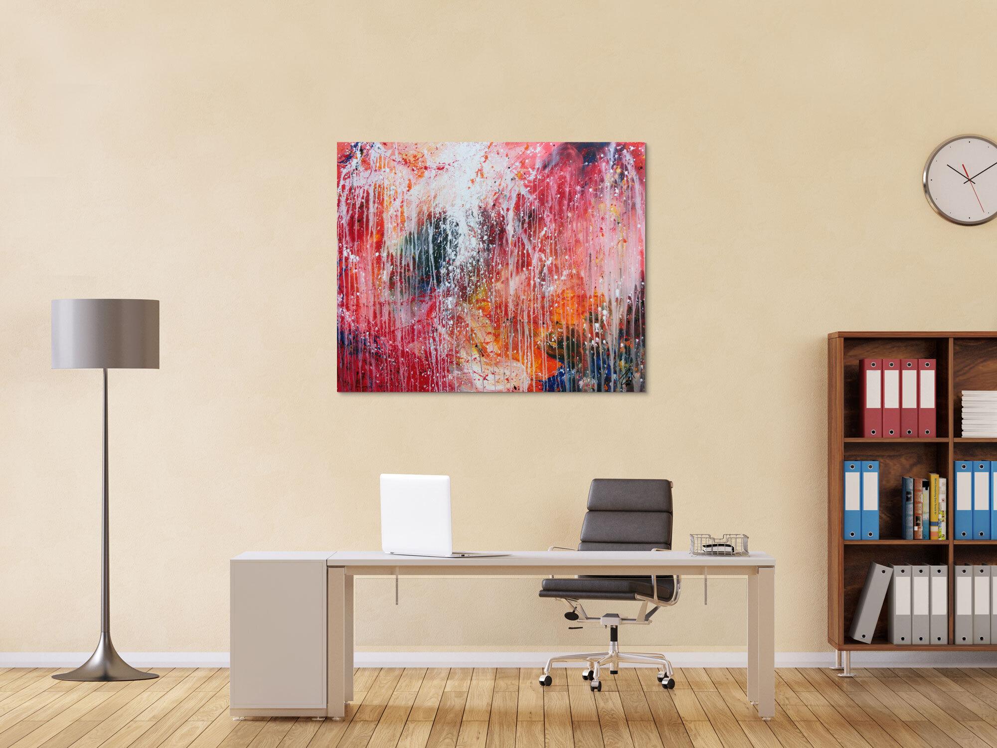 Buntes Acrylbild abstrakt sehr modern viele Farben zeitgenössisch