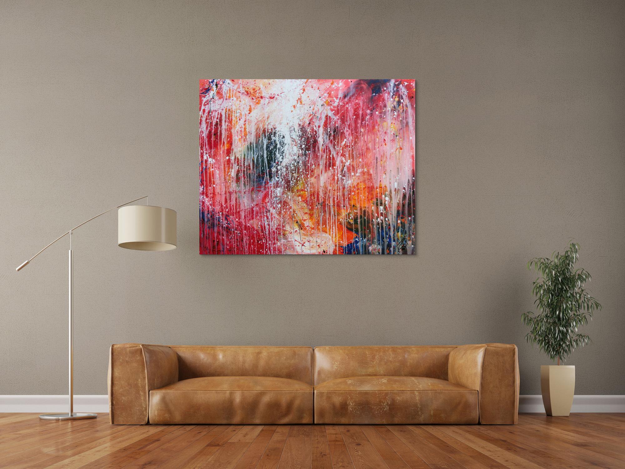 Buntes Acrylbild abstrakt sehr modern viele Farben zeitgenössisch