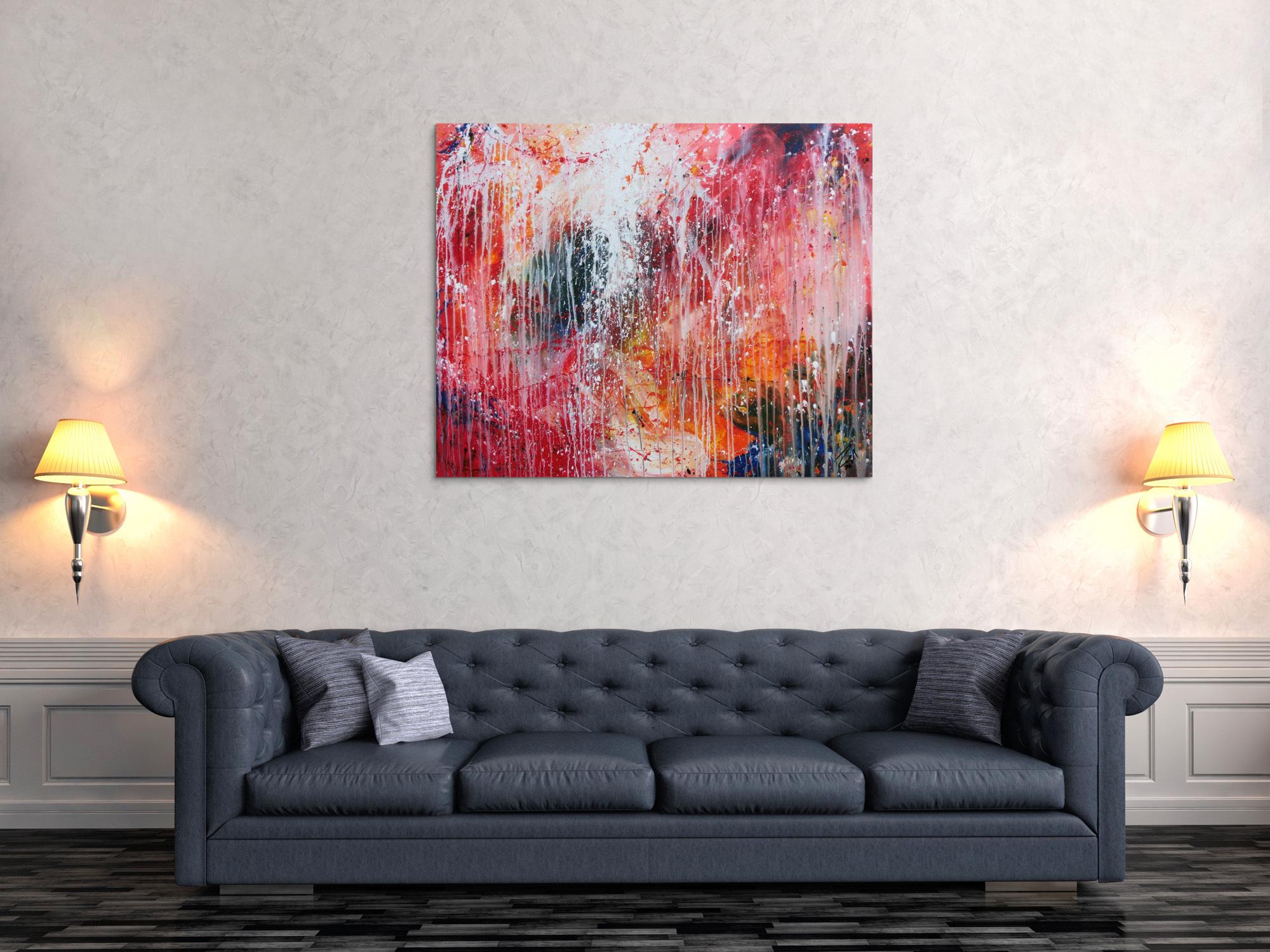 Buntes Acrylbild abstrakt sehr modern viele Farben zeitgenössisch