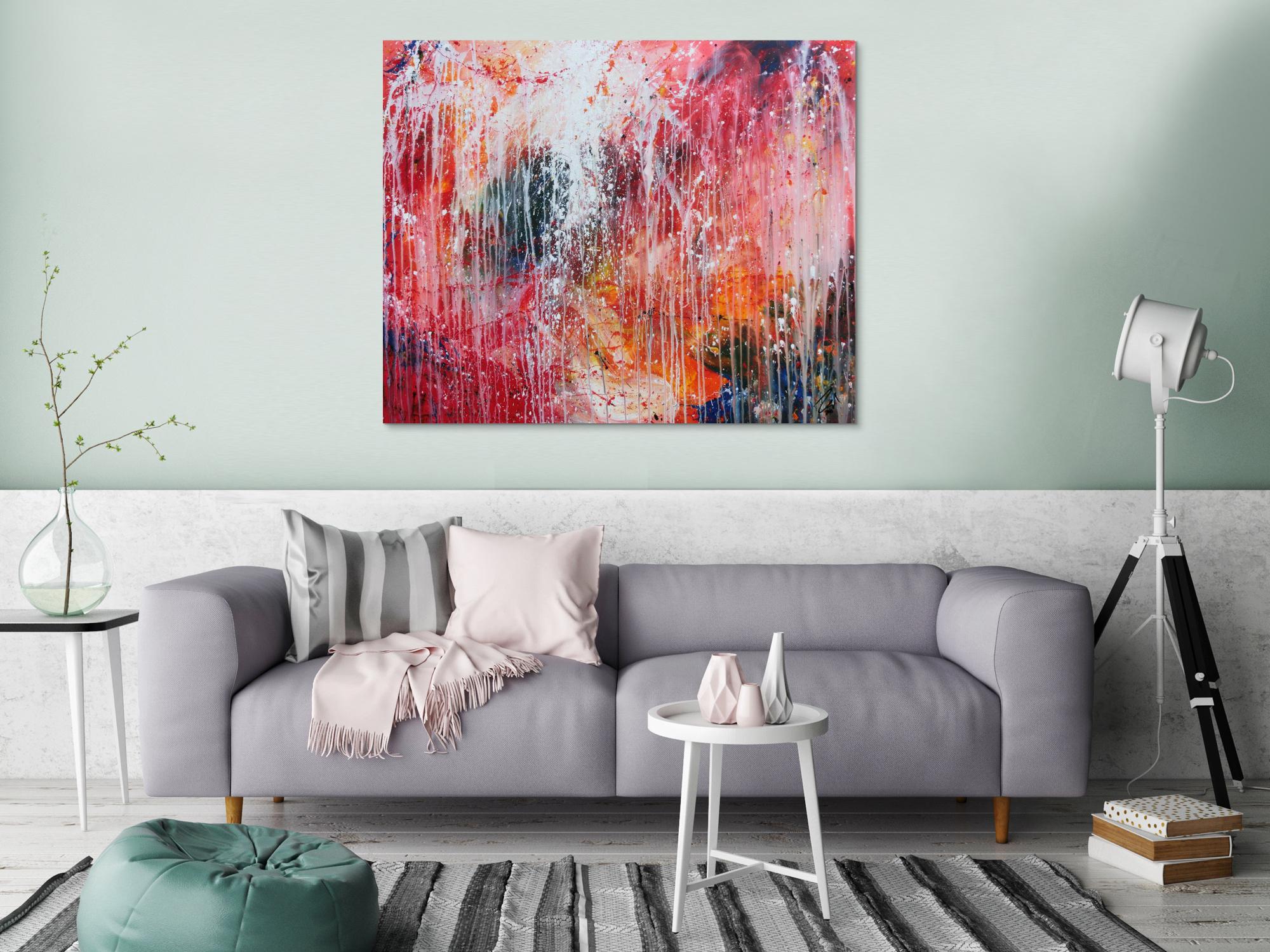 Buntes Acrylbild abstrakt sehr modern viele Farben zeitgenössisch