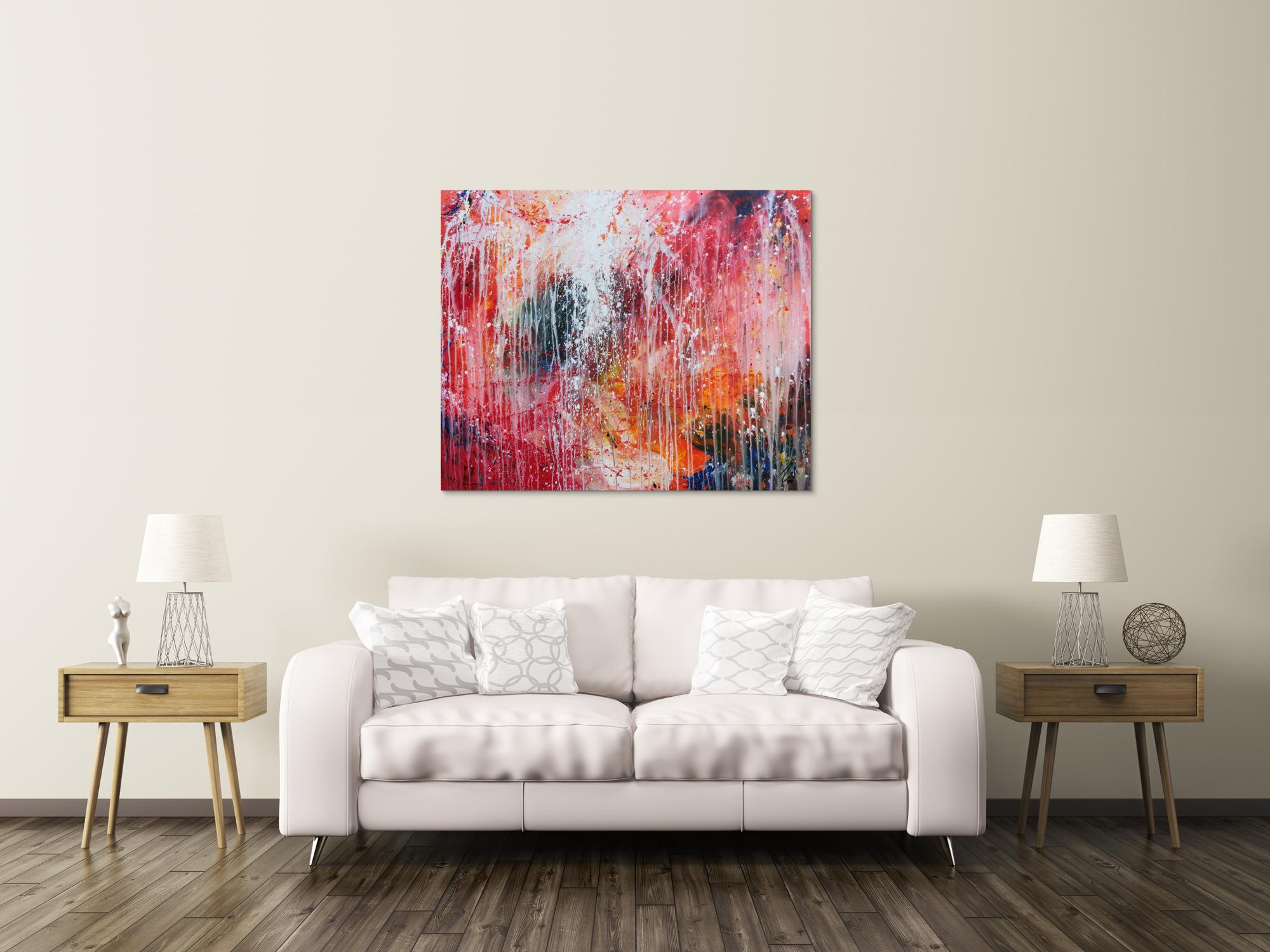 Buntes Acrylbild abstrakt sehr modern viele Farben zeitgenössisch