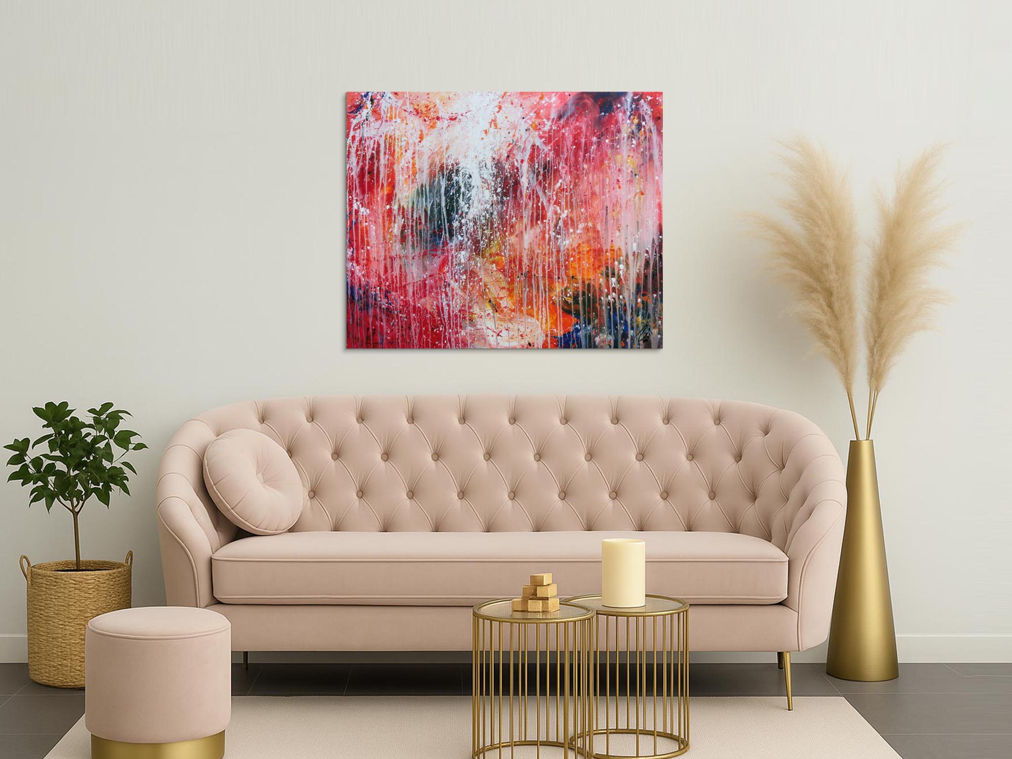 Buntes Acrylbild abstrakt sehr modern viele Farben zeitgenössisch