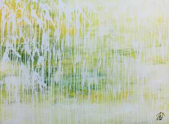 Helles Acrylgemälde abstrakt in modernem grün