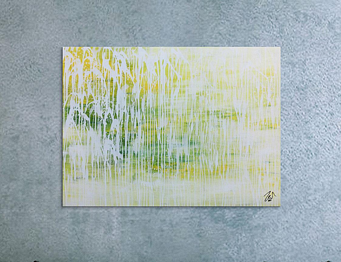 Abstraktes Kunstwerk in Rot und Orange