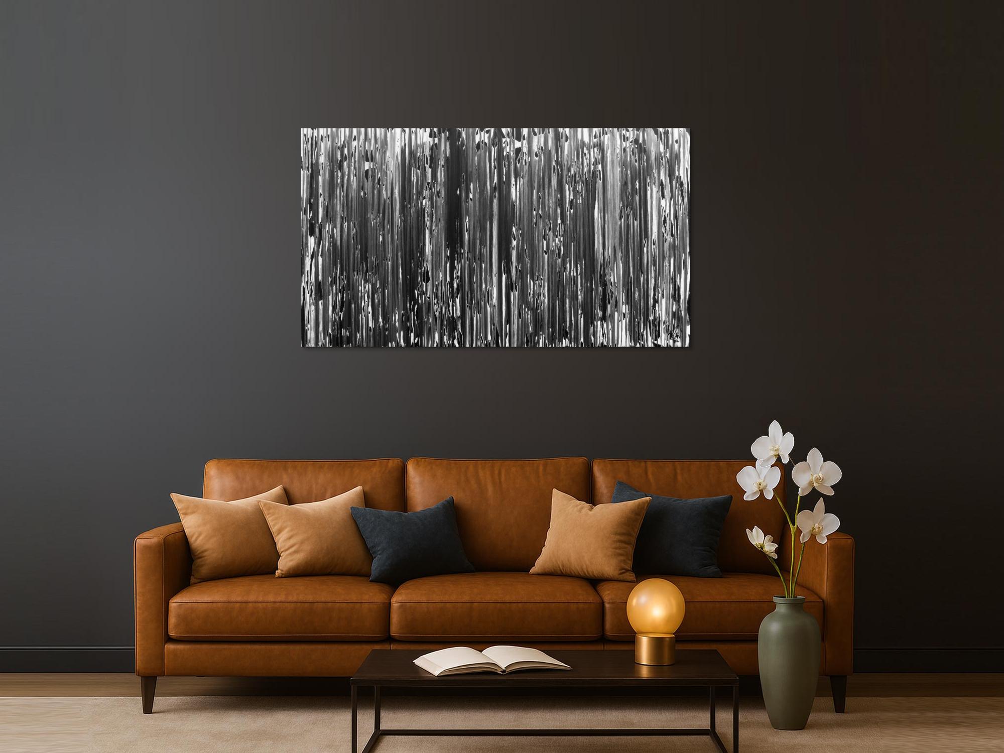 Modernes Acrylgemälde schlicht abstrakt in schwarz weiß