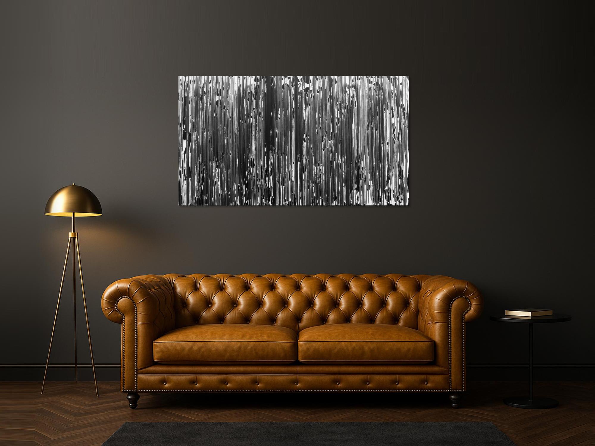 Modernes Acrylgemälde schlicht abstrakt in schwarz weiß