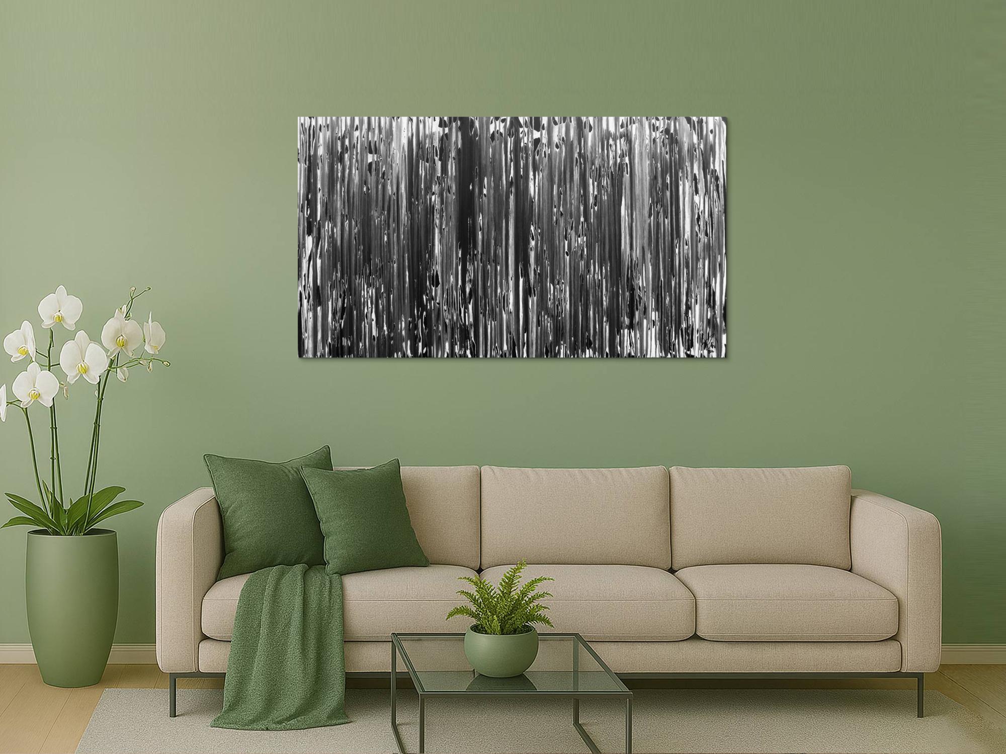 Modernes Acrylgemälde schlicht abstrakt in schwarz weiß