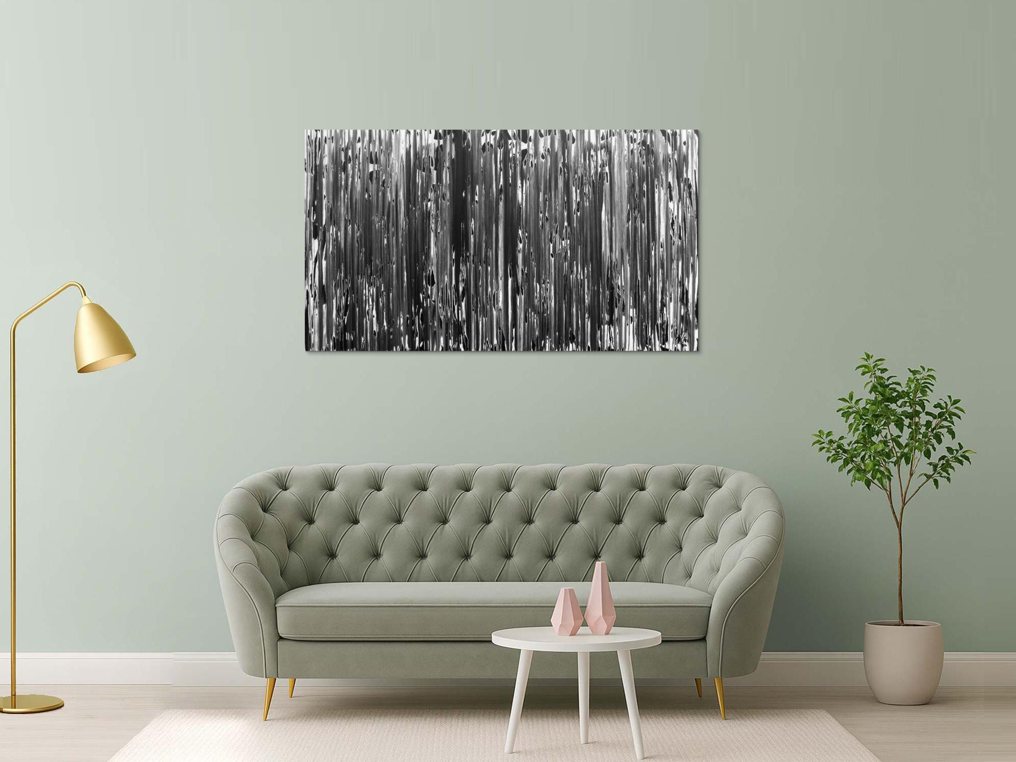 Modernes Acrylgemälde schlicht abstrakt in schwarz weiß