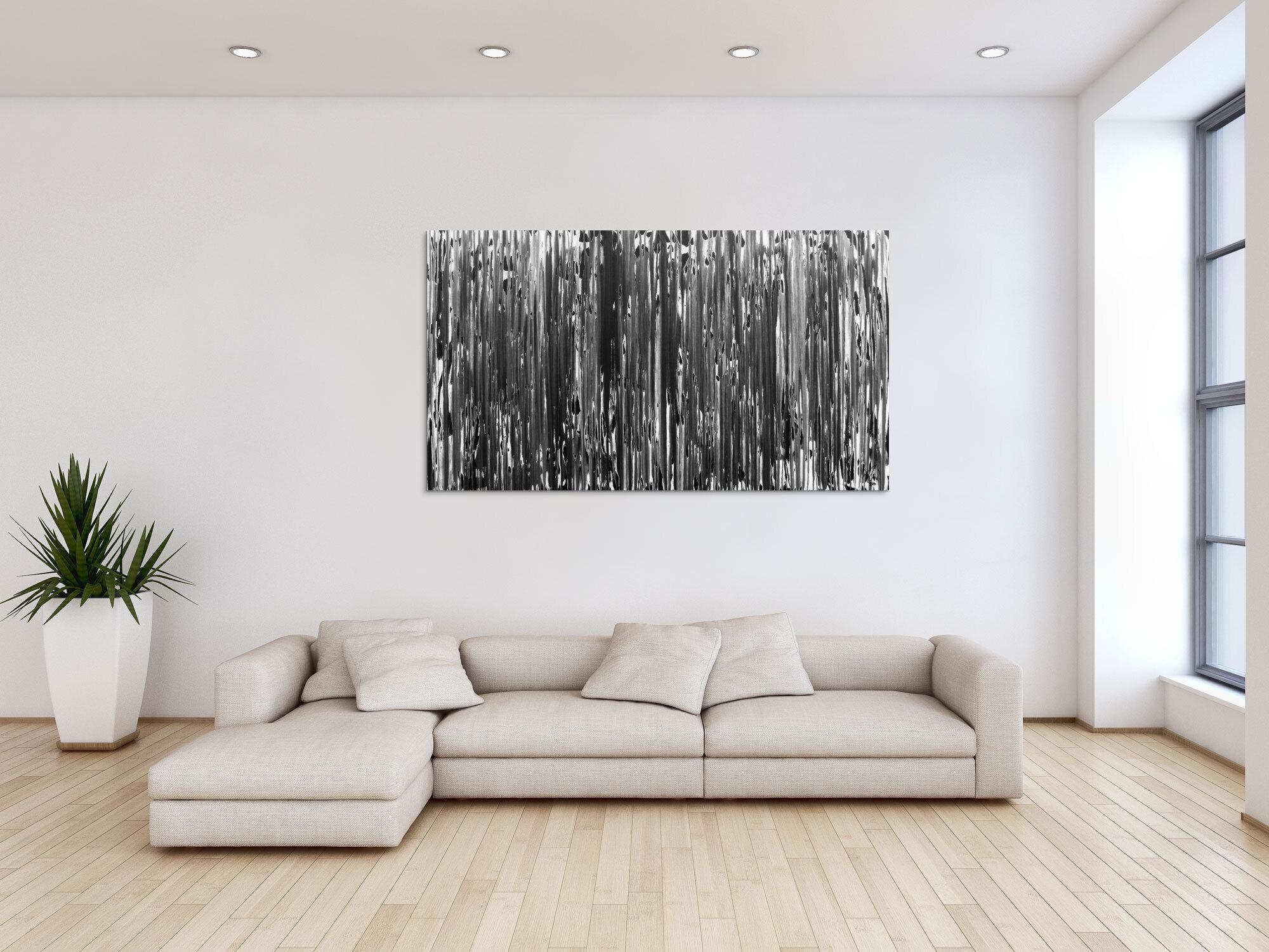 Modernes Acrylgemälde schlicht abstrakt in schwarz weiß