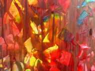 Detailaufnahme Buntes Acrylgemälde abstrakt modern mit vielen hellen Farben
