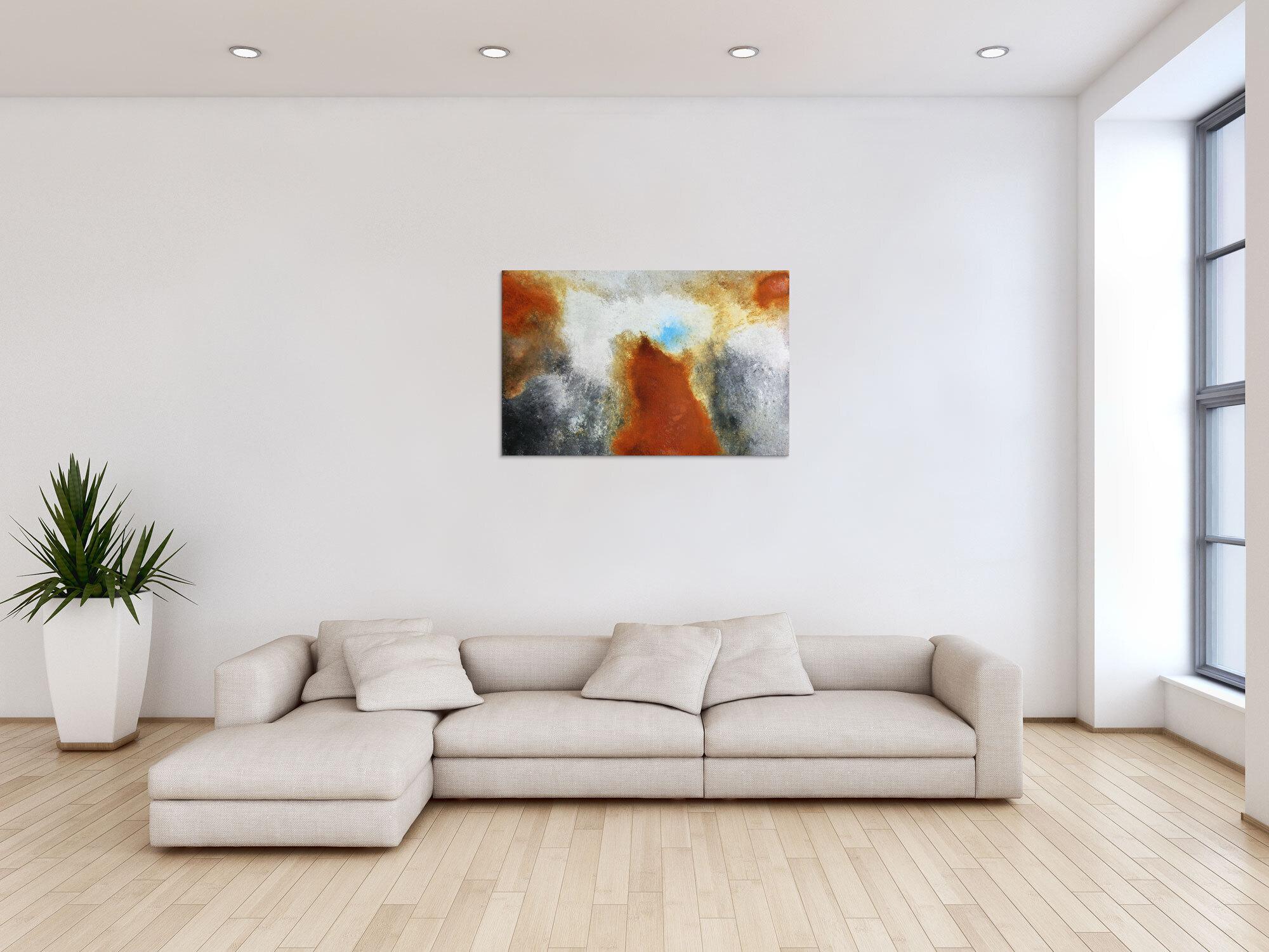 Abstraktes Gemälde mit echtem Rost