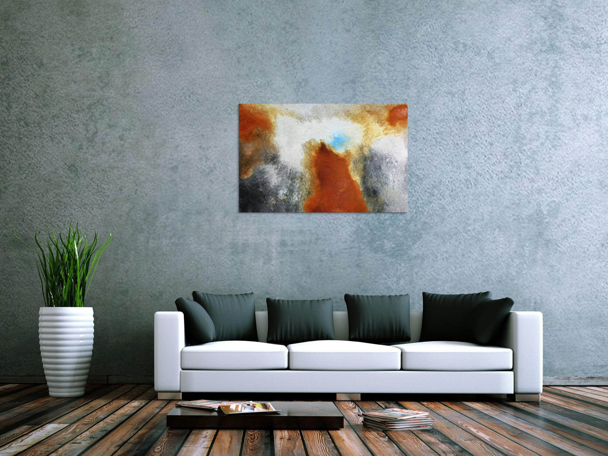 Abstraktes Gemälde mit echtem Rost