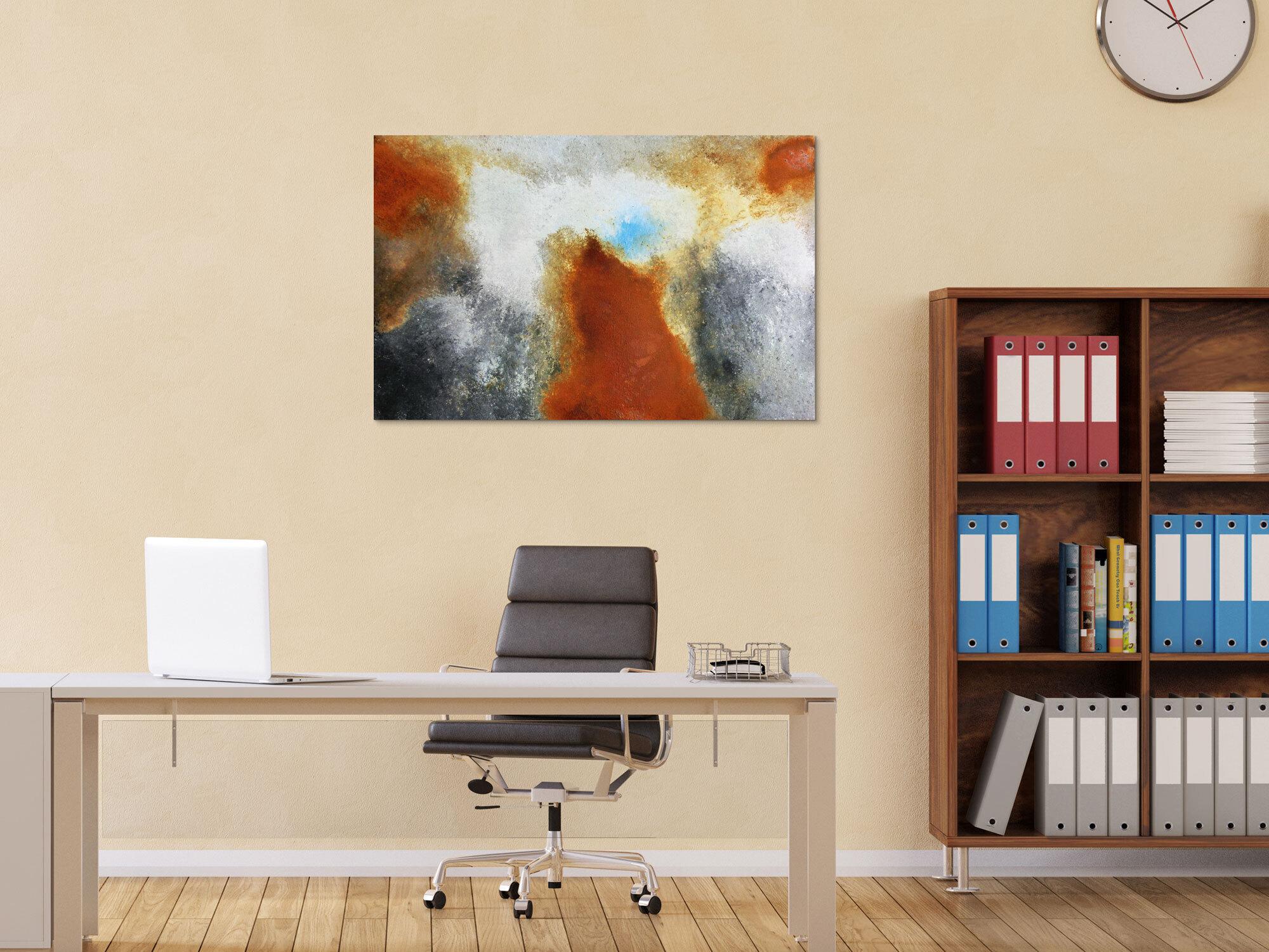 Abstraktes Gemälde mit echtem Rost