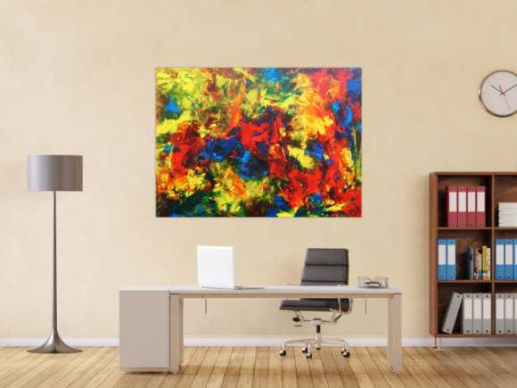 Modernes abstraktes Acrylgemälde sehr bunt und zeitgenössisch