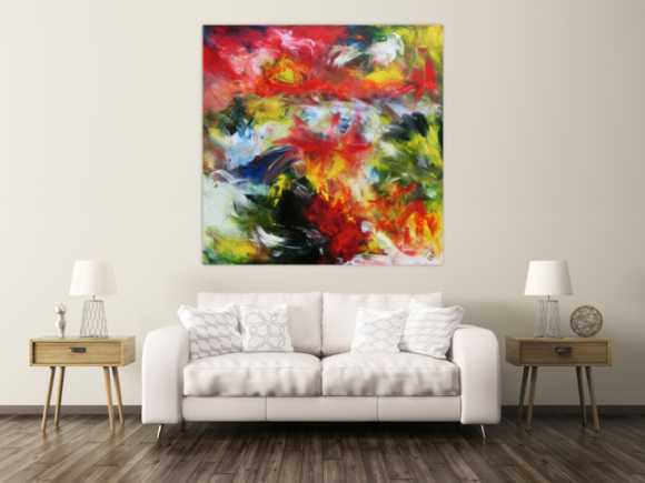 Abstraktes buntes Acrylgemälde sehr modern mit vielen Fabrben