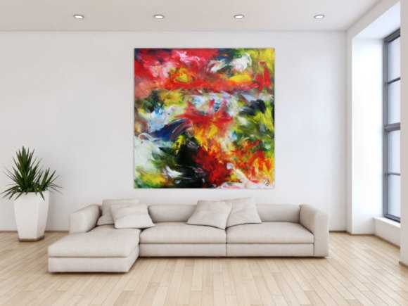 Abstraktes buntes Acrylgemälde sehr modern mit vielen Fabrben
